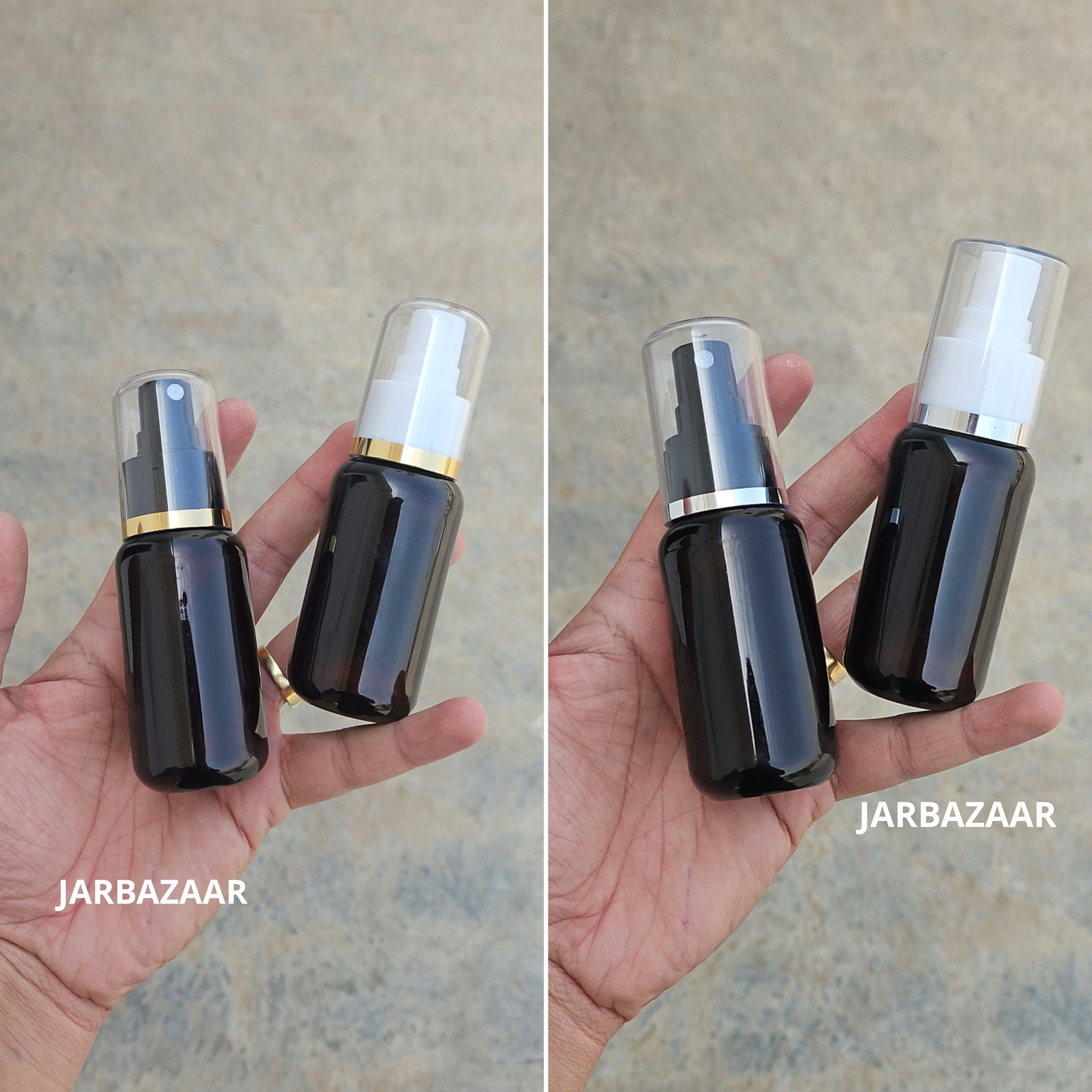 50 Ml Boston Dark-Amber Pet Bottle ( With AS Spray Pumps )