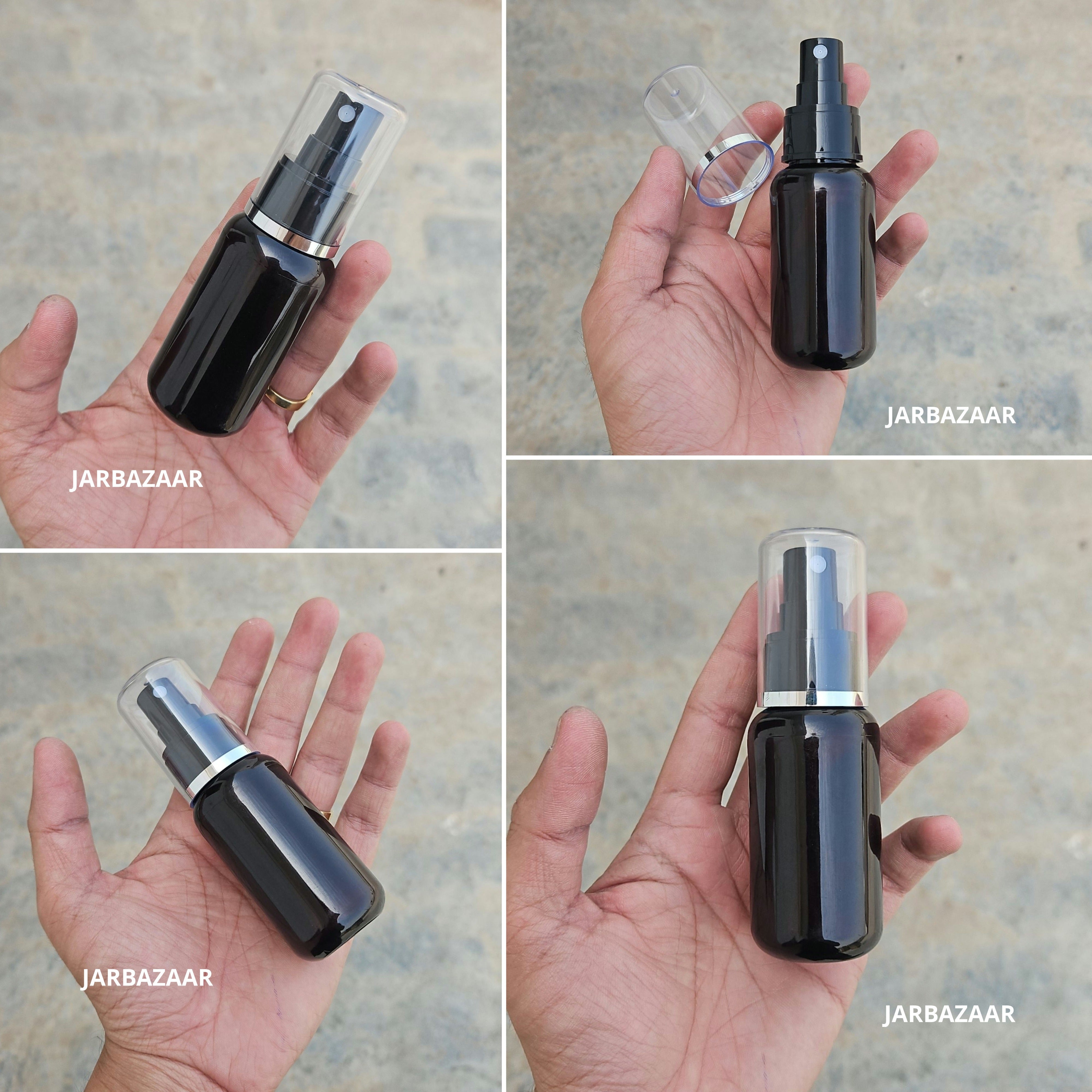 50 Ml Boston Dark-Amber Pet Bottle ( With AS Spray Pumps )