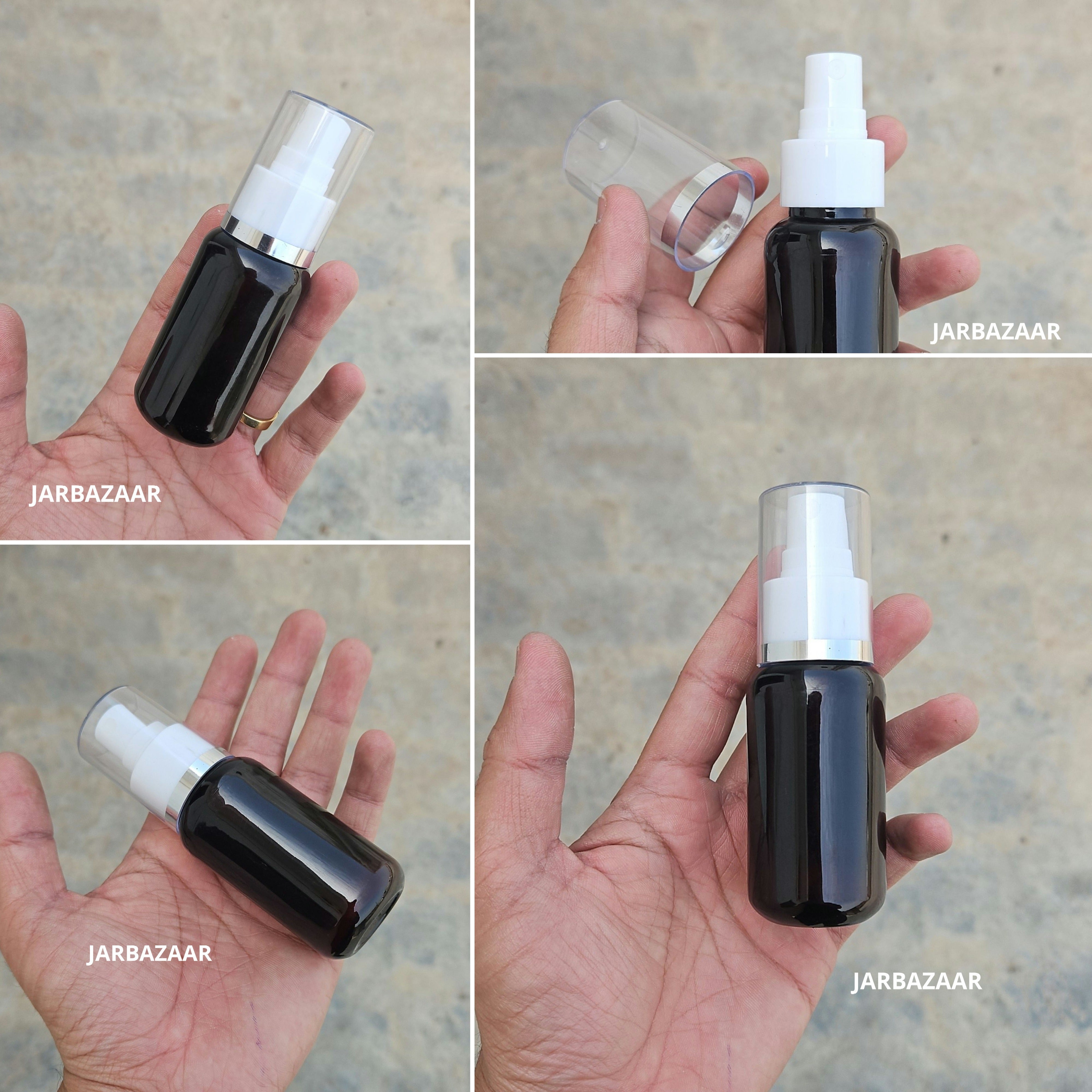 50 Ml Boston Dark-Amber Pet Bottle ( With AS Spray Pumps )