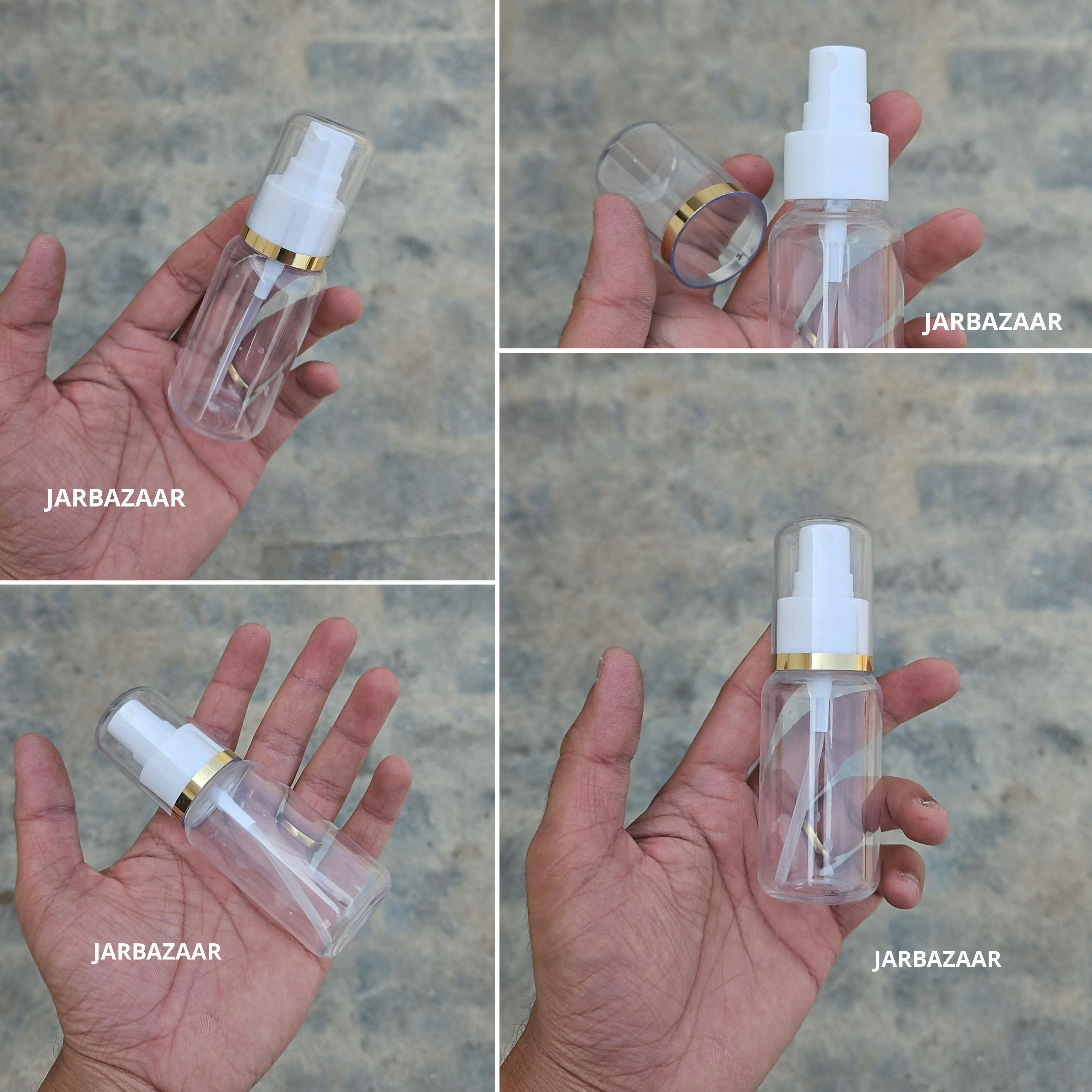 50 Ml Boston Transparent Pet Bottle ( With AS Spray Pumps )