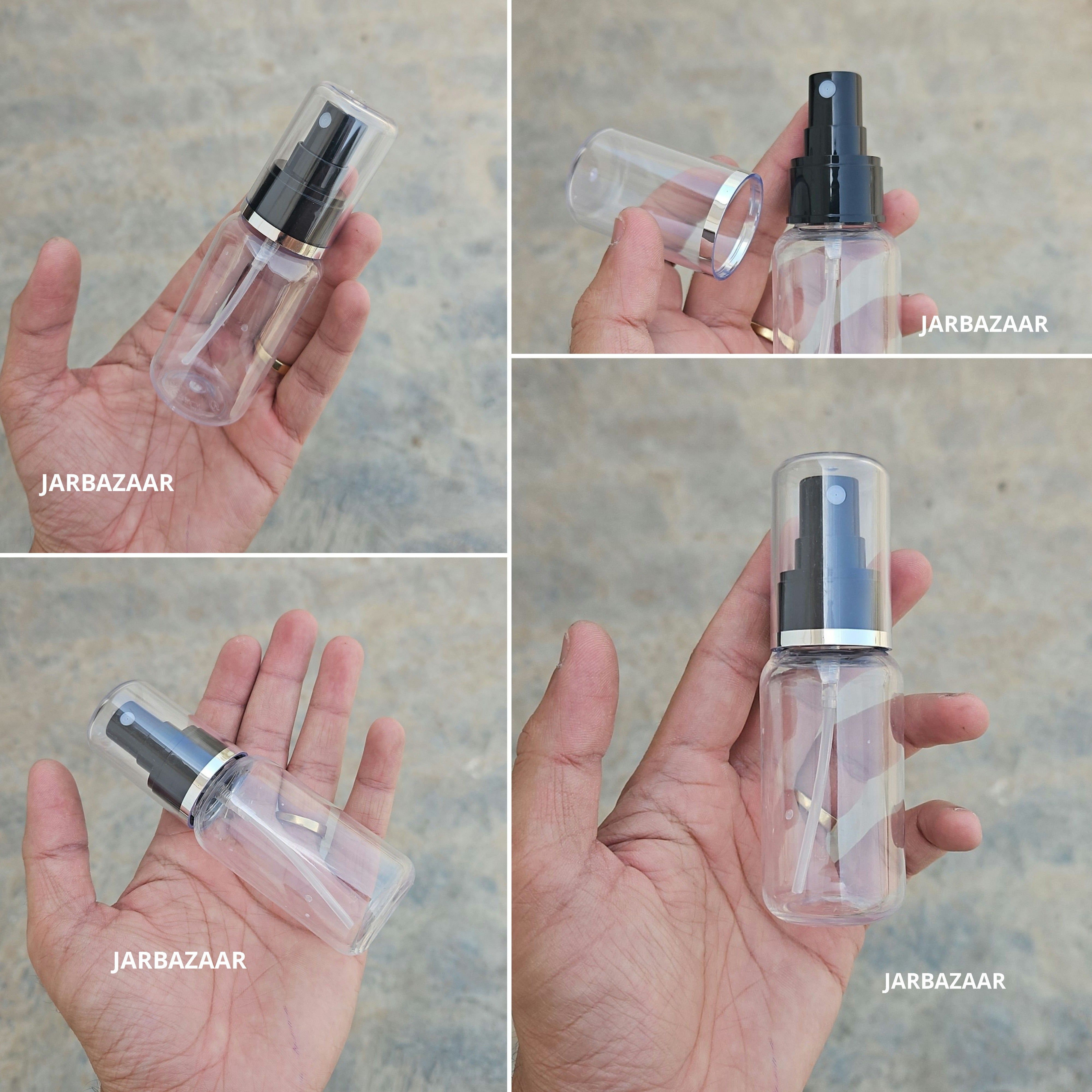 50 Ml Boston Transparent Pet Bottle ( With AS Spray Pumps )