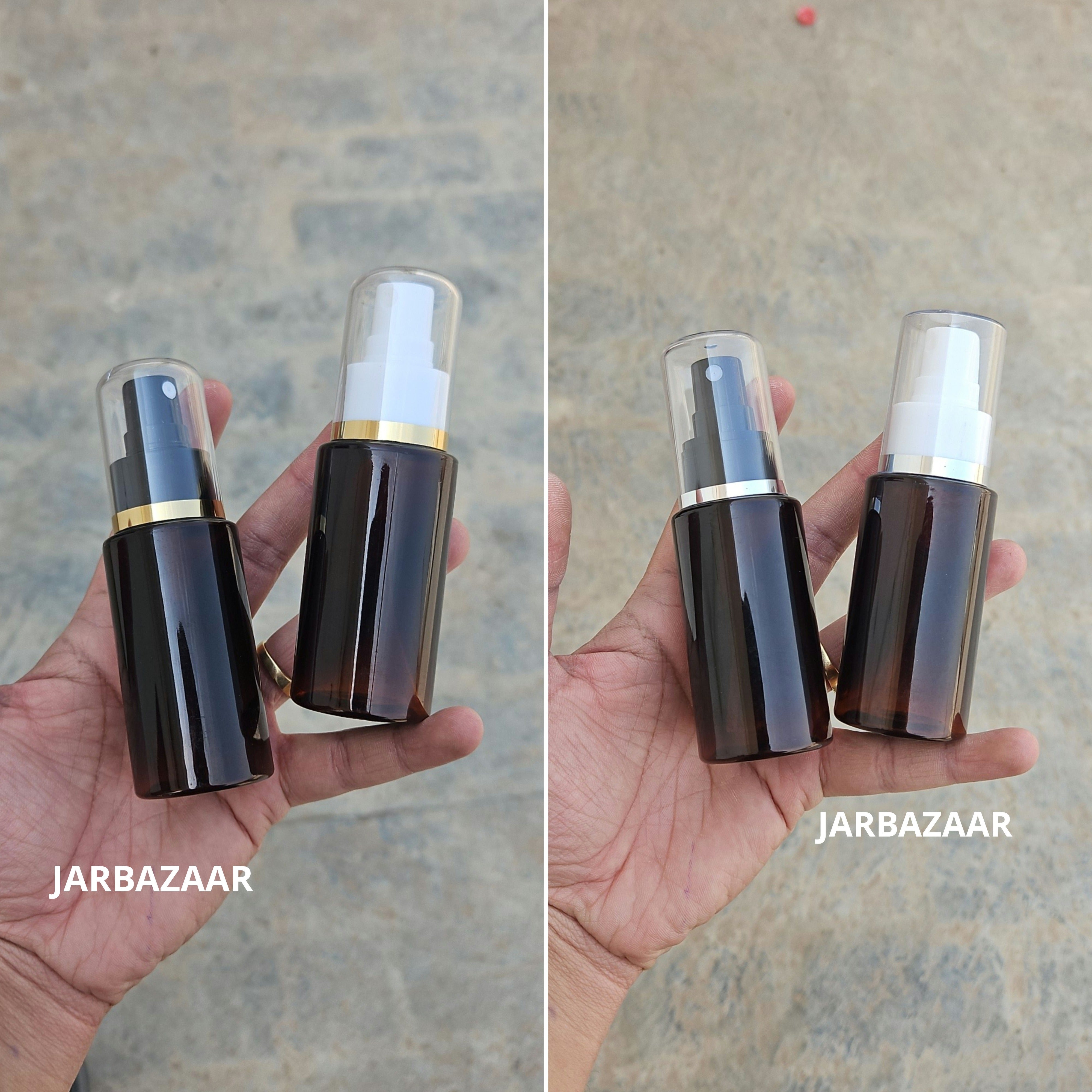 60 Ml Sleek Amber Pet Bottle ( With AS Spray Pumps )