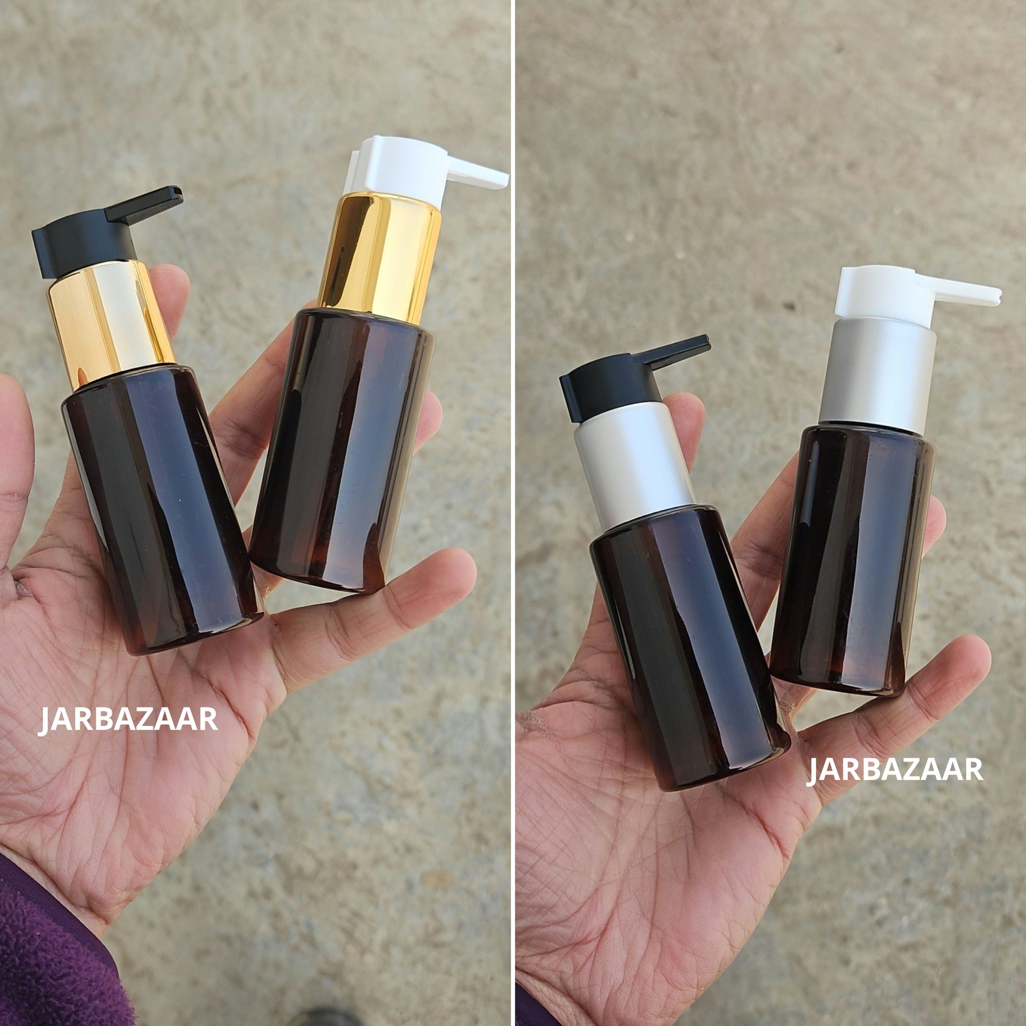 60 Ml Sleek Amber Pet Bottle - all fancy clip dispenser colours