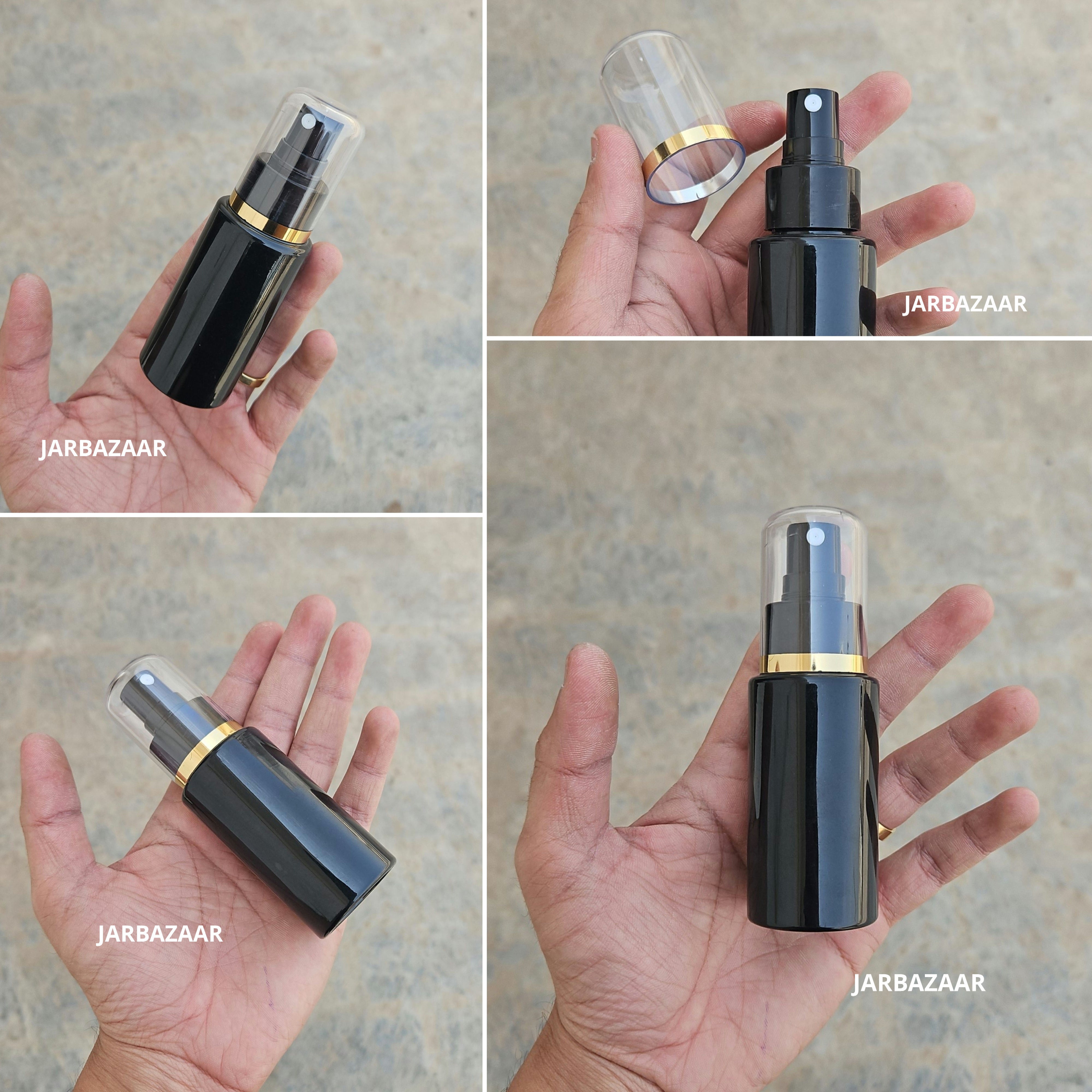 60 Ml Sleek Black Pet Bottle ( With AS Spray Pumps )