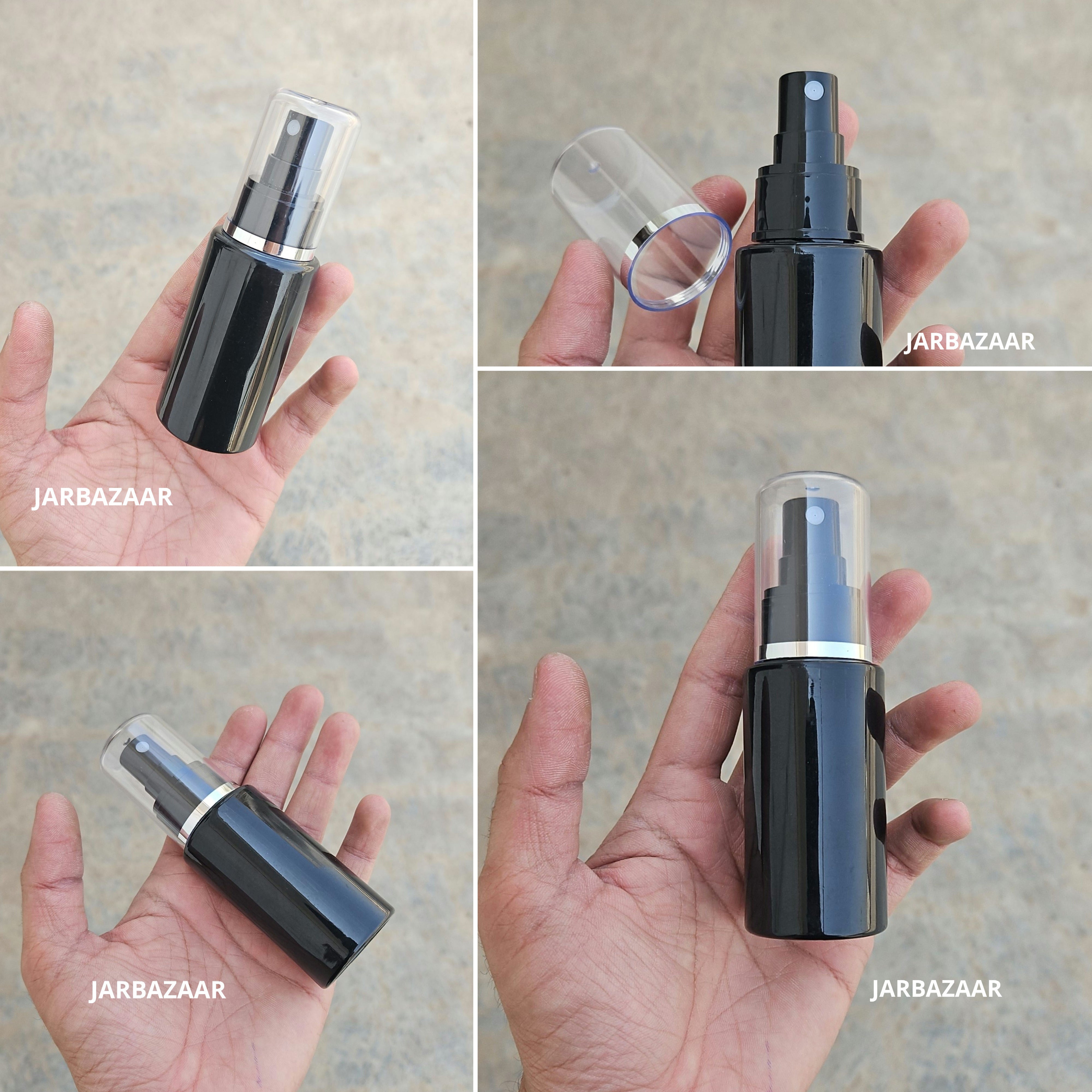 60 Ml Sleek Black Pet Bottle ( With AS Spray Pumps )