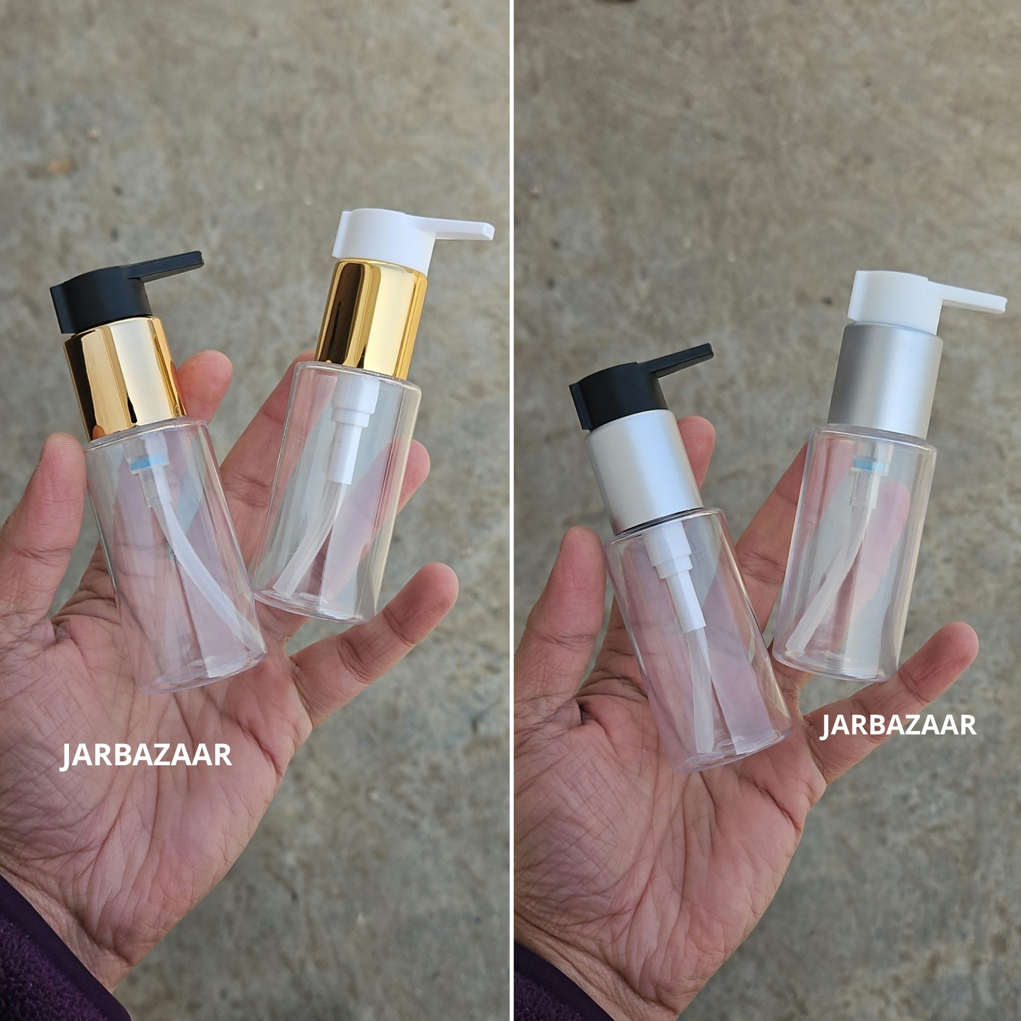 60 Ml Sleek Transparent Pet Bottle - all fancy clip dispenser colours