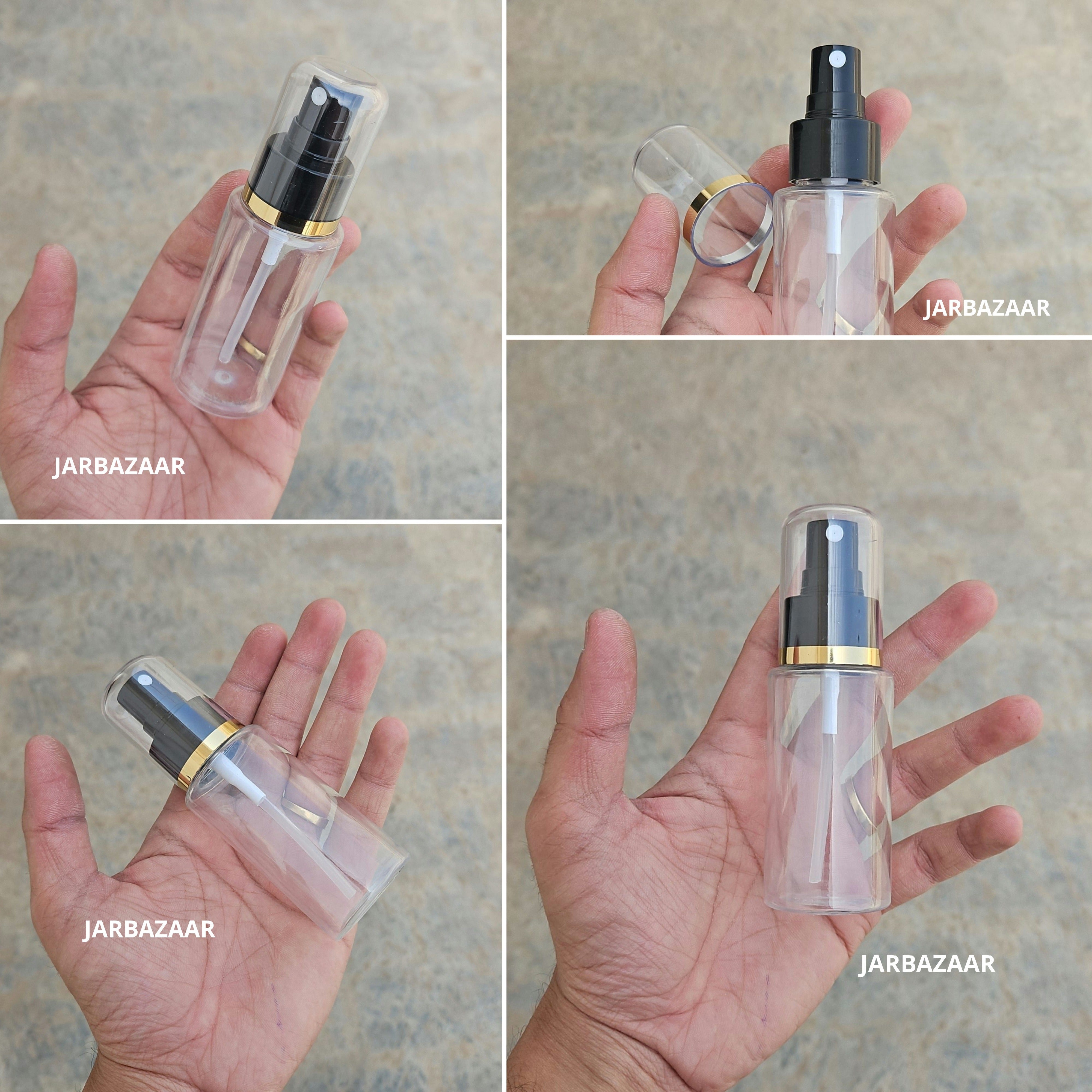 60 Ml Sleek Transparent Pet Bottle ( With AS Spray Pumps )