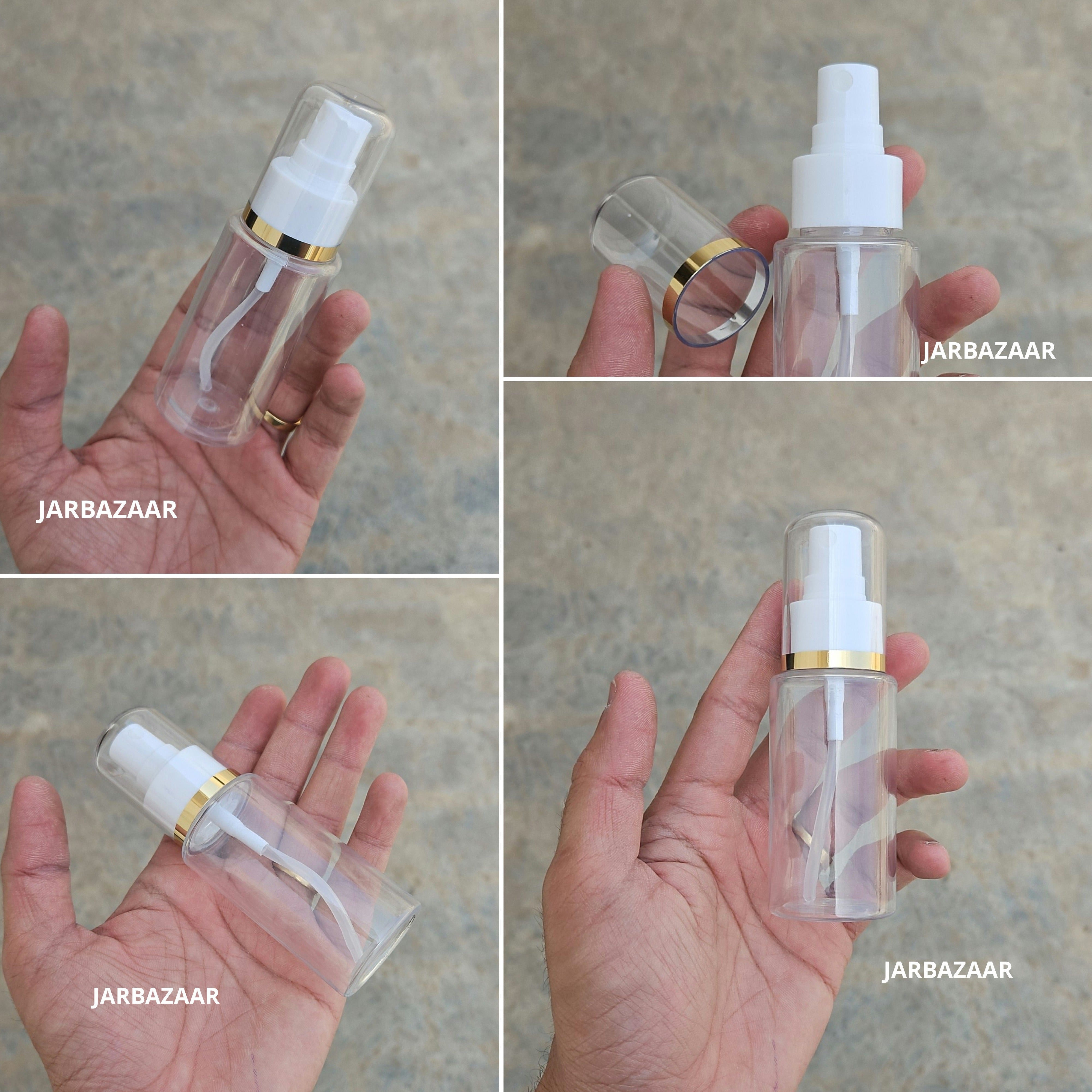 60 Ml Sleek Transparent Pet Bottle ( With AS Spray Pumps )