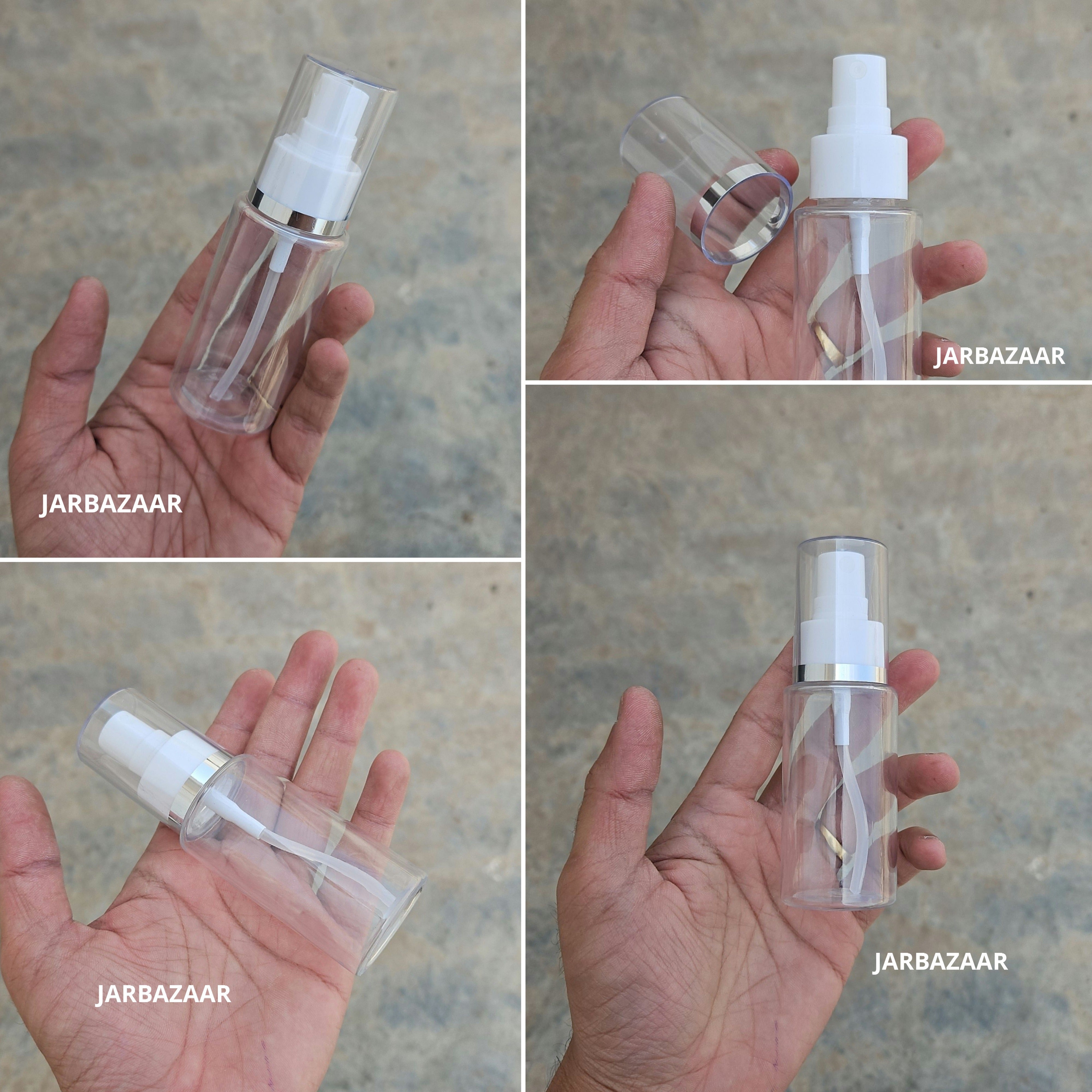 60 Ml Sleek Transparent Pet Bottle ( With AS Spray Pumps )