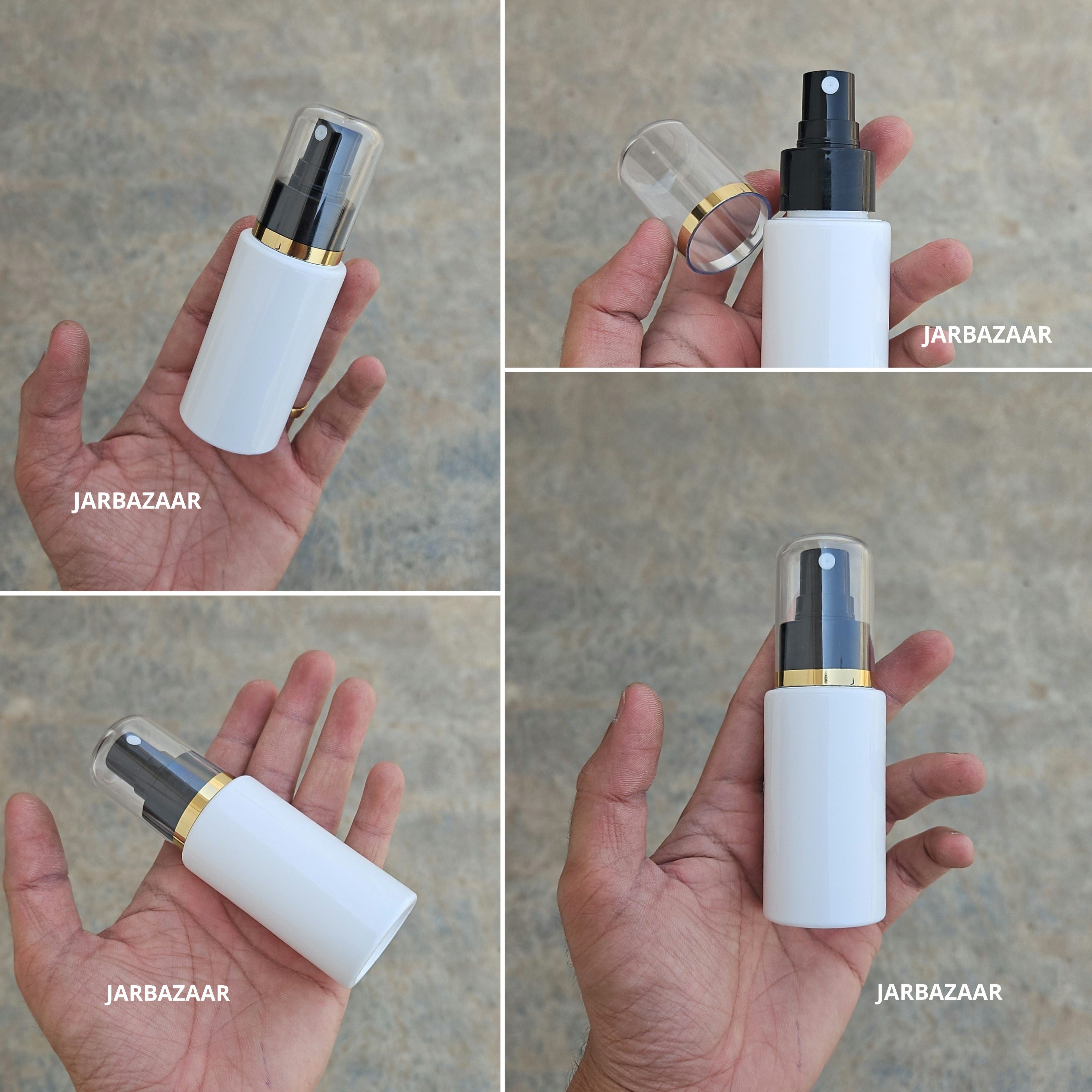 60 Ml Sleek White Pet Bottle ( With AS Spray Pumps )