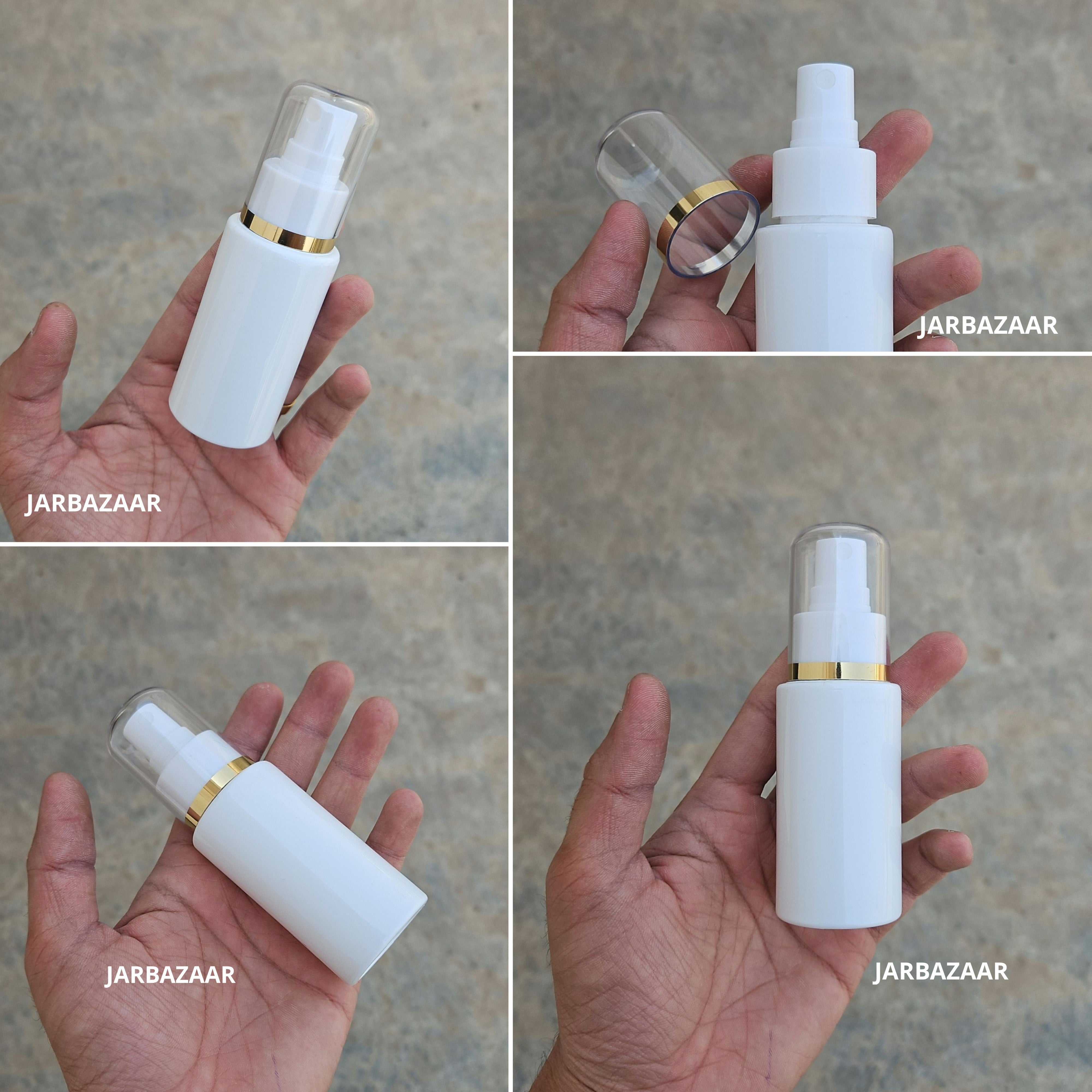 60 Ml Sleek White Pet Bottle ( With AS Spray Pumps )