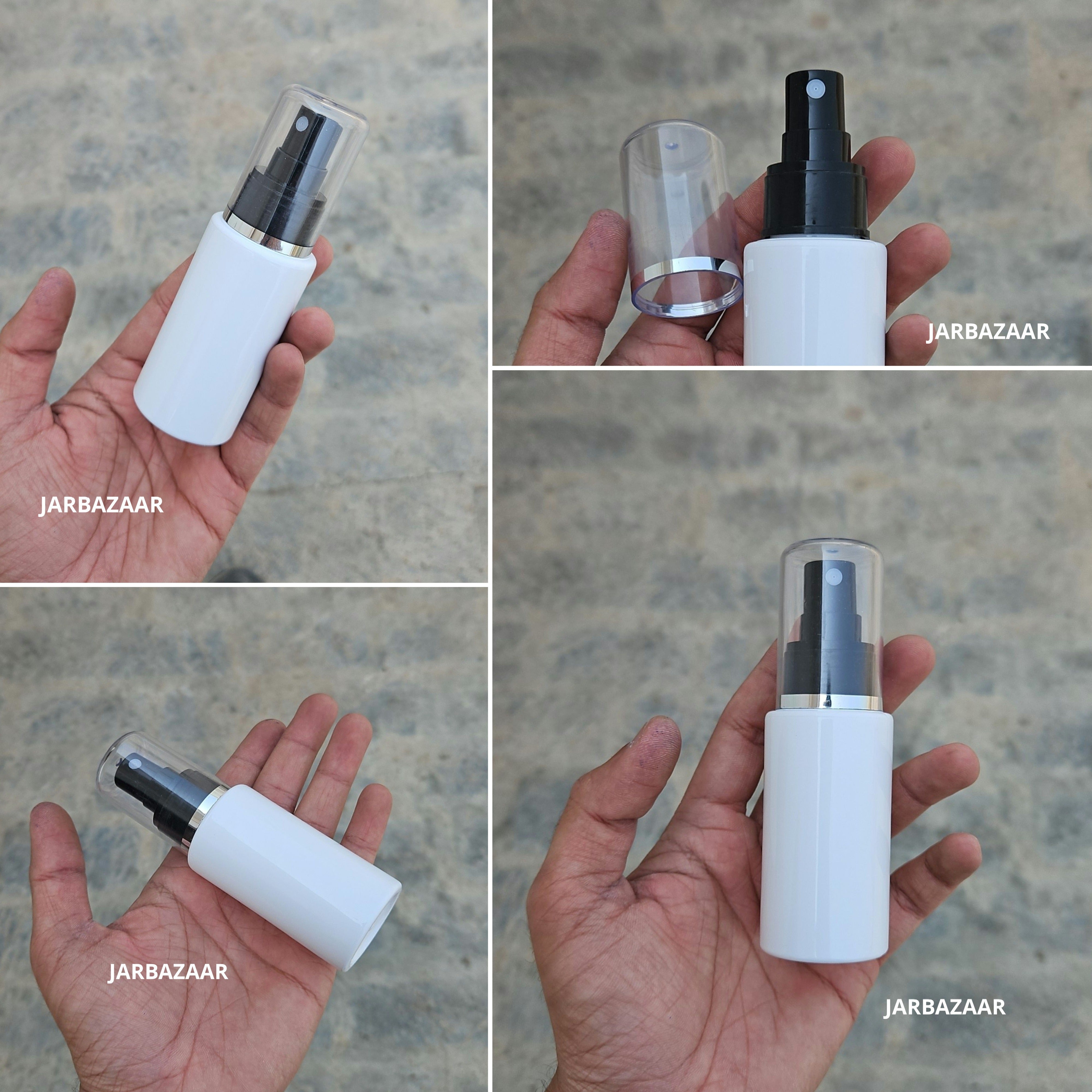60 Ml Sleek White Pet Bottle ( With AS Spray Pumps )