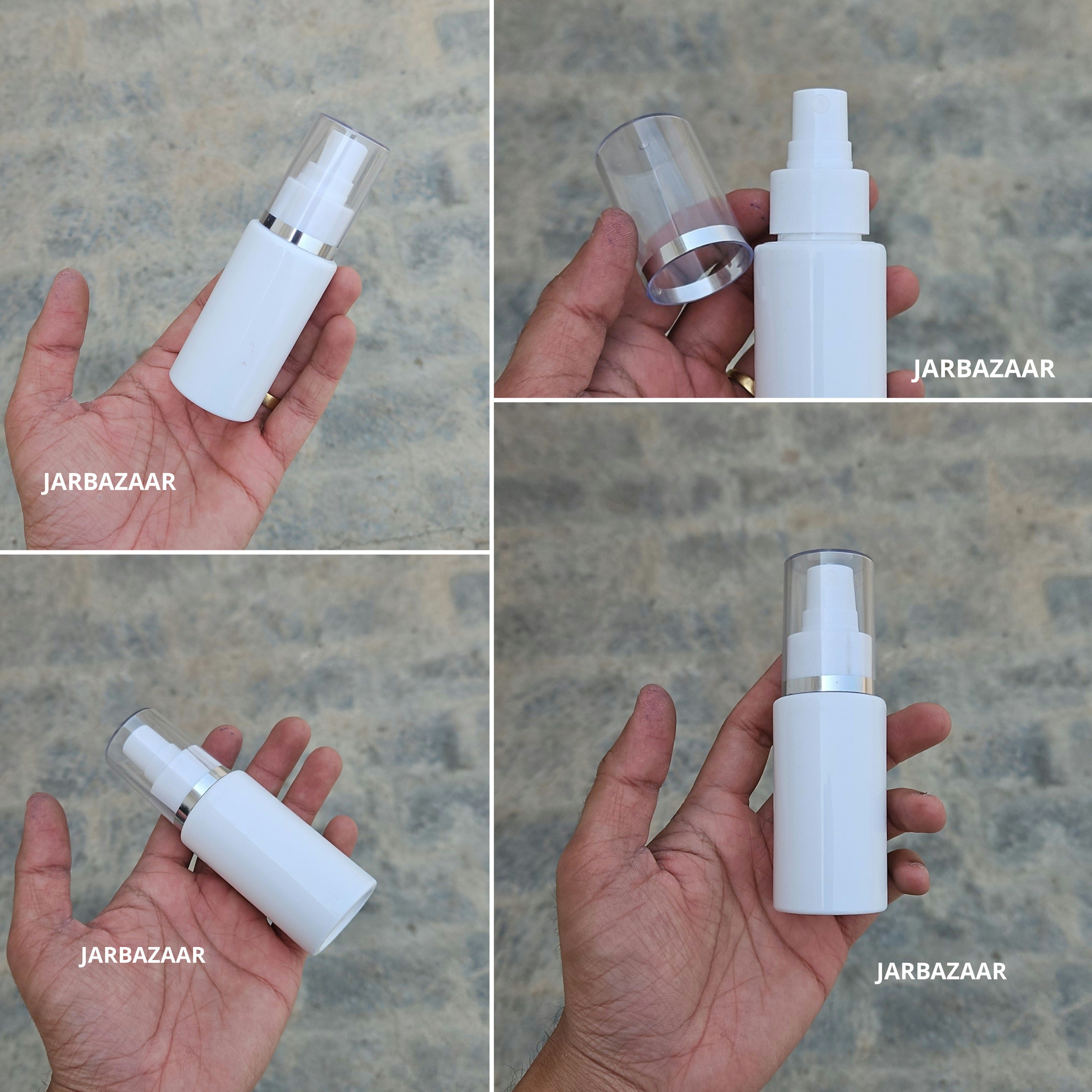 60 Ml Sleek White Pet Bottle ( With AS Spray Pumps )