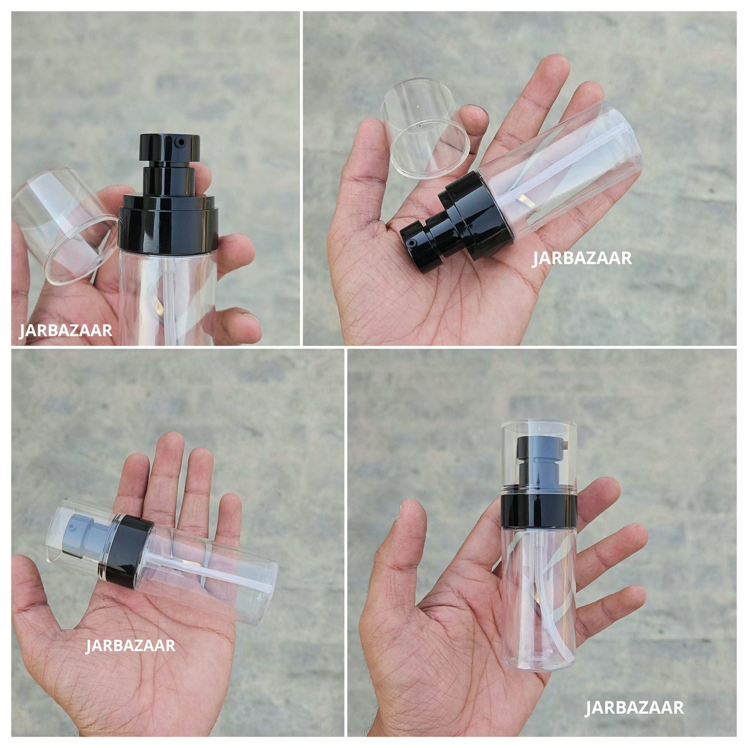 60 ML Transparent Pet Bottle (Wit Bold Lotion Pumps)