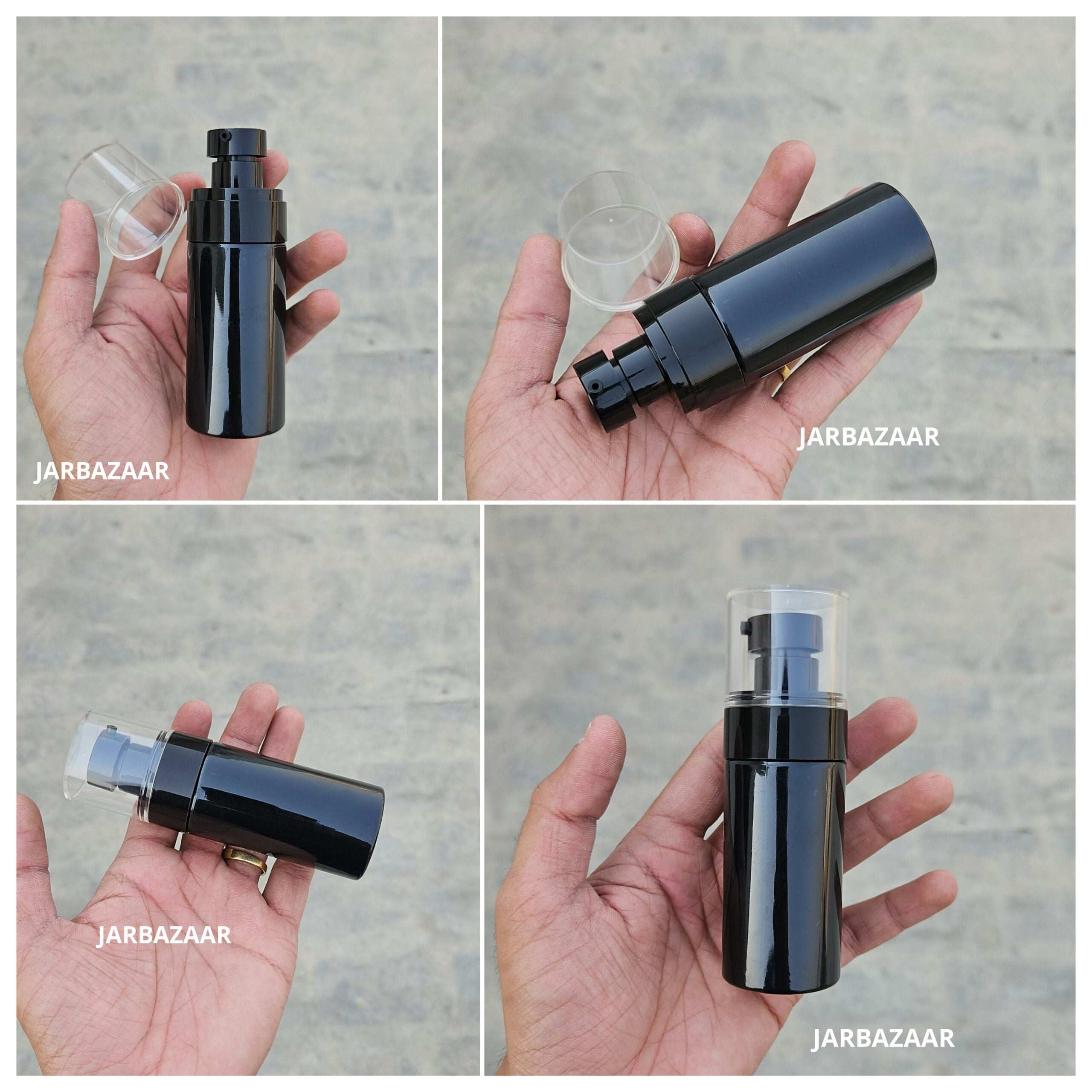 60 ML Black Pet Bottle (With Bold Lotion Pumps)