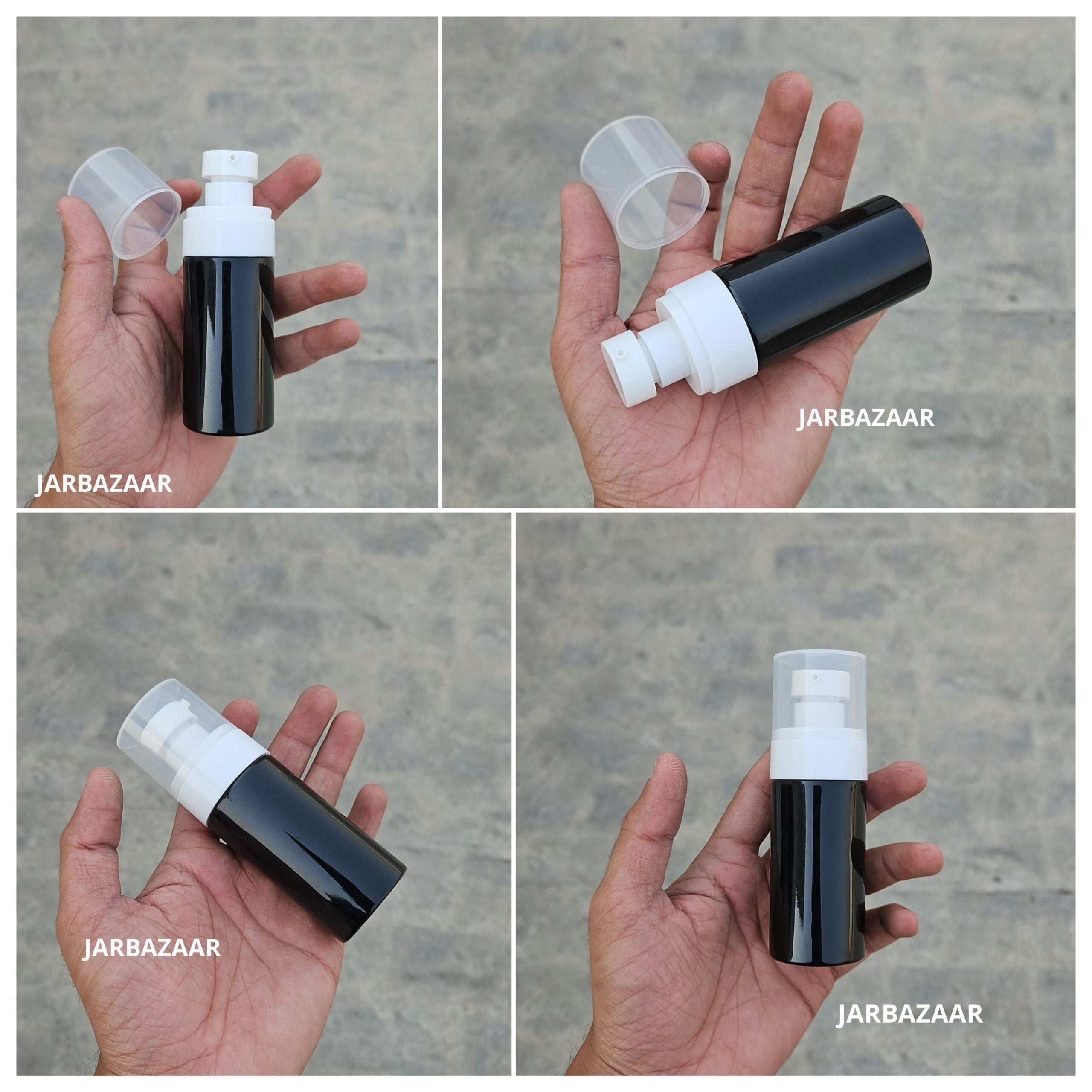 60 ML Black Pet Bottle (With Bold Lotion Pumps)