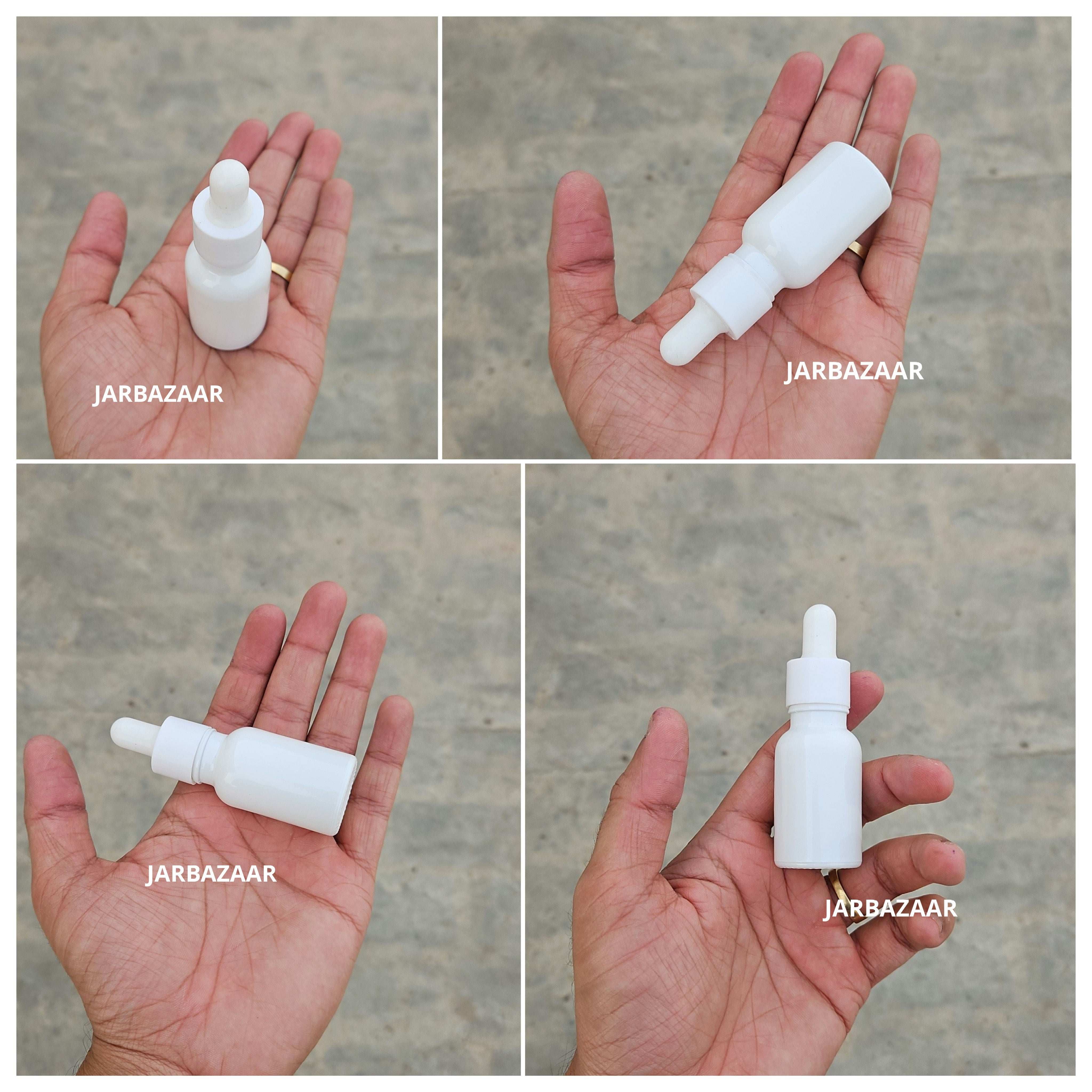 15 ML White Glass Dropper Bottle