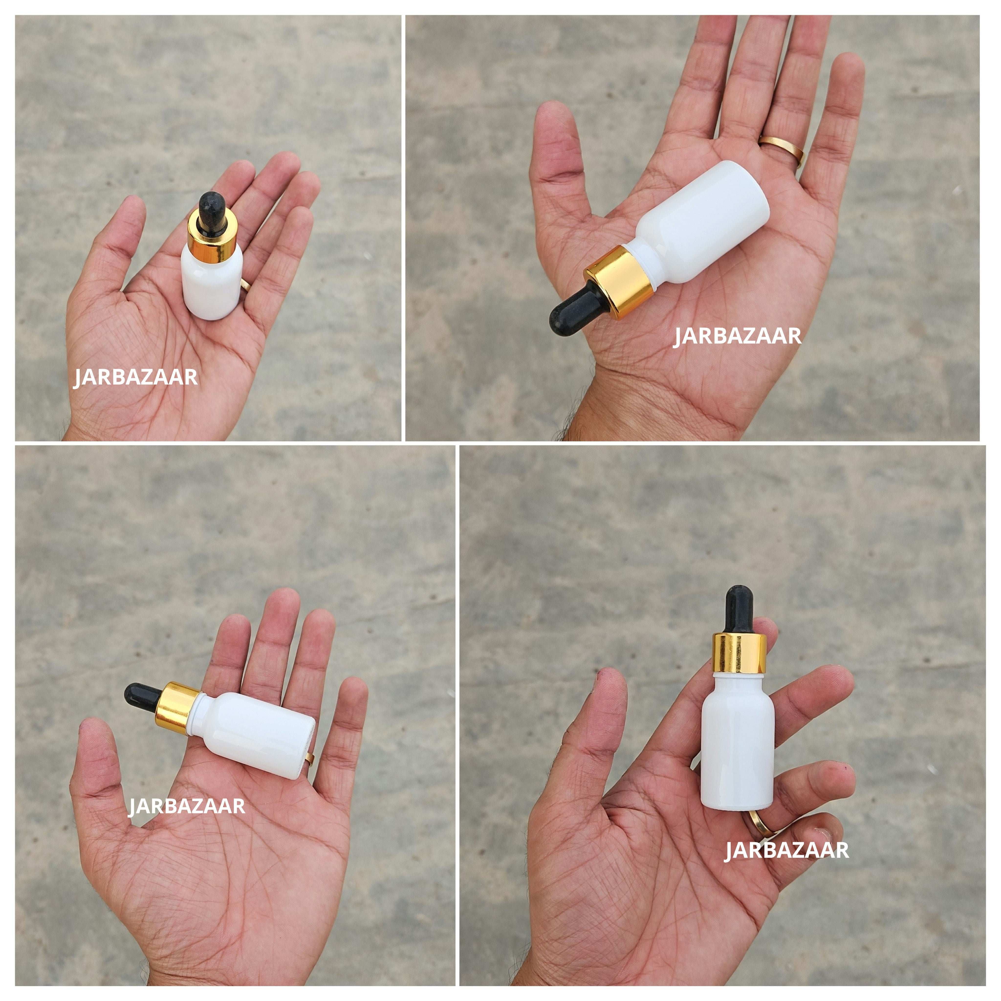 15 ML White Glass Dropper Bottle