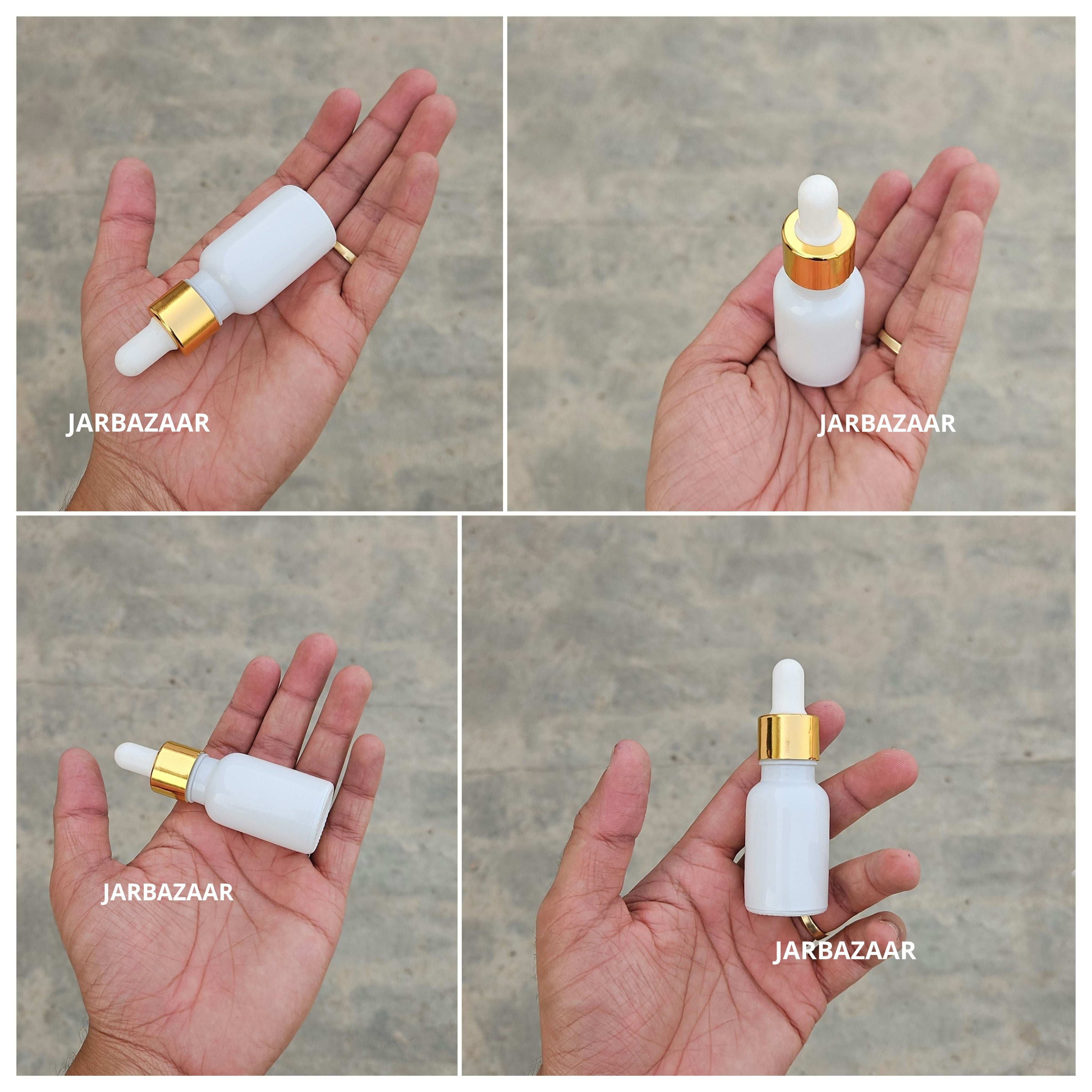 15 ML White Glass Dropper Bottle