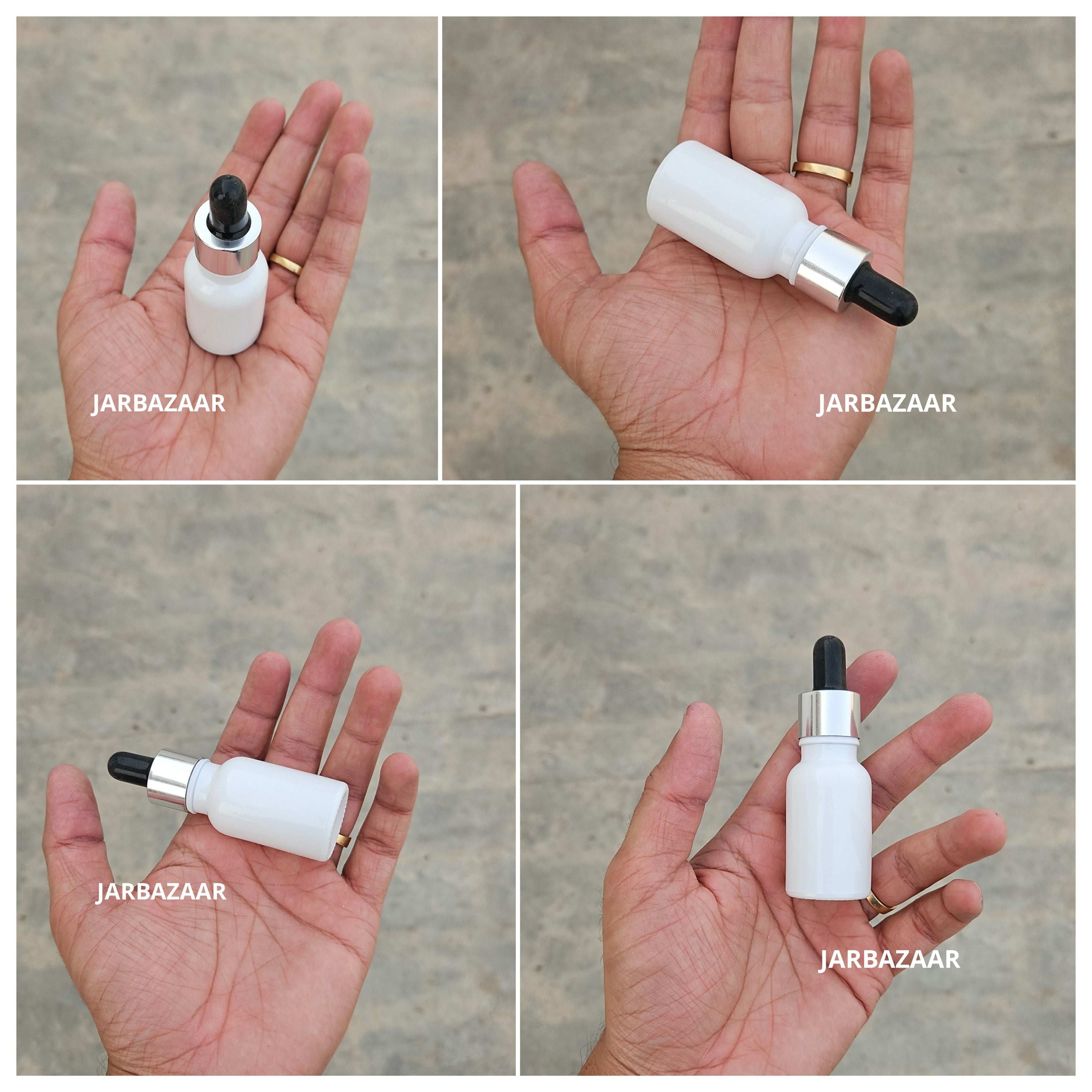 15 ML White Glass Dropper Bottle