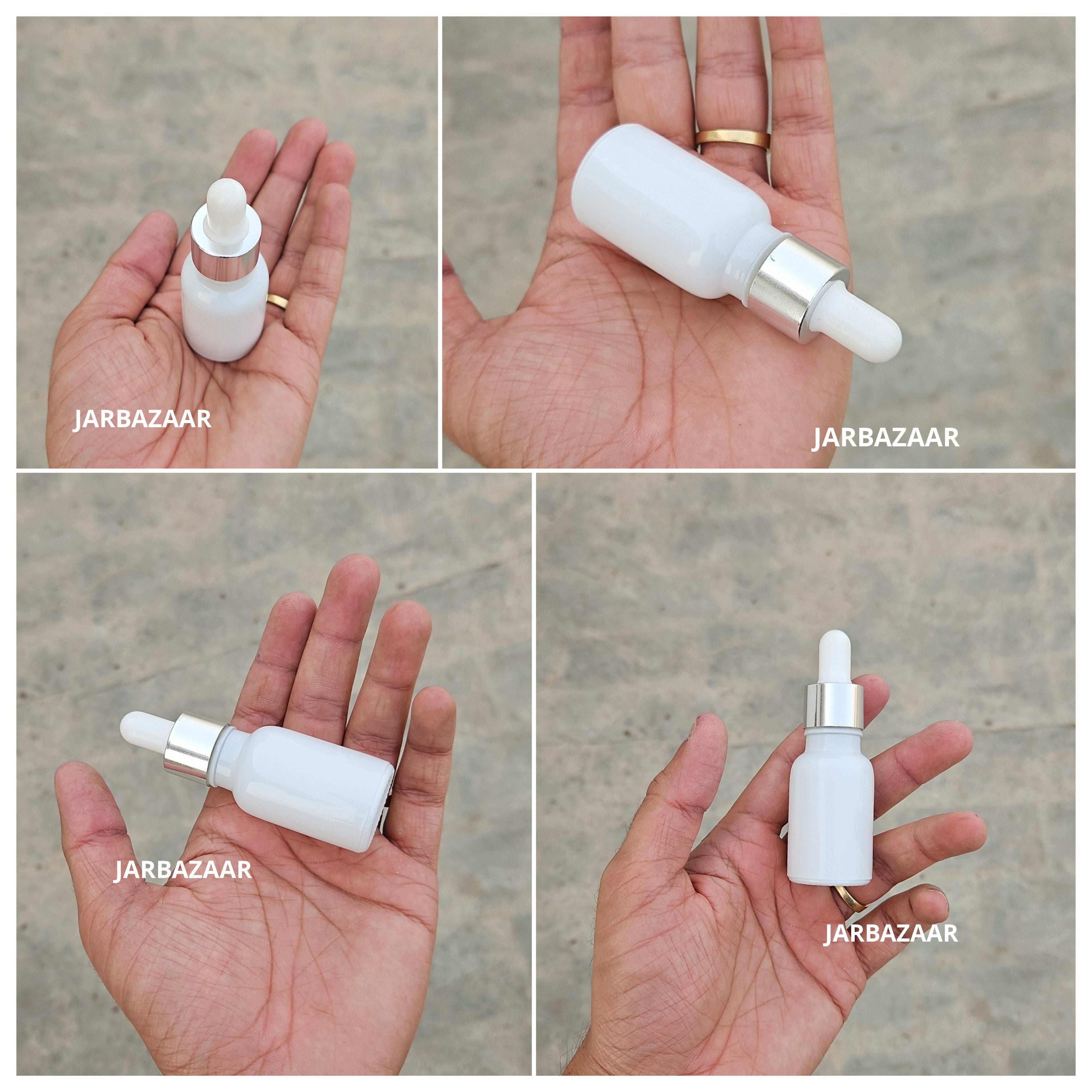 15 ML White Glass Dropper Bottle