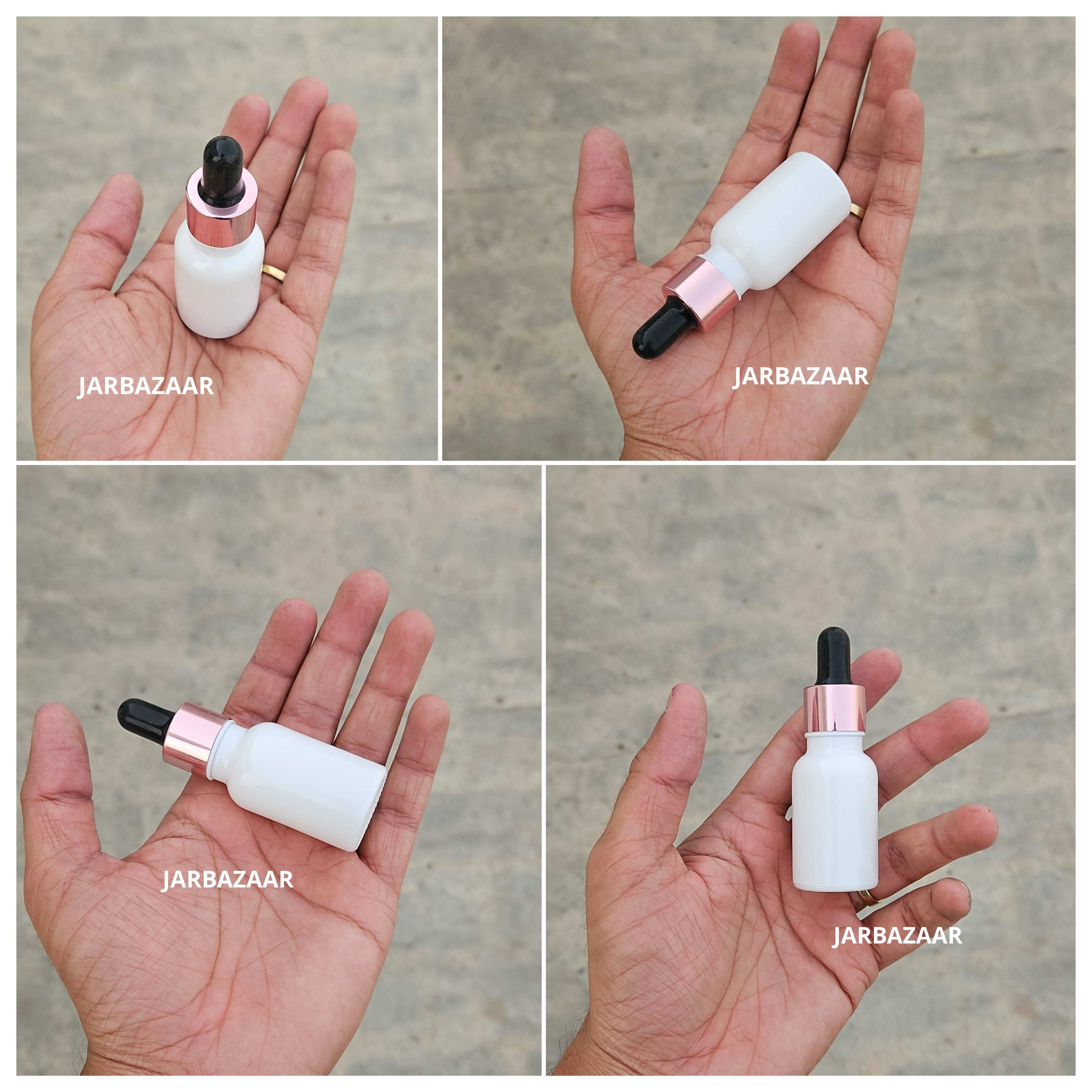 15 ML White Glass Dropper Bottle