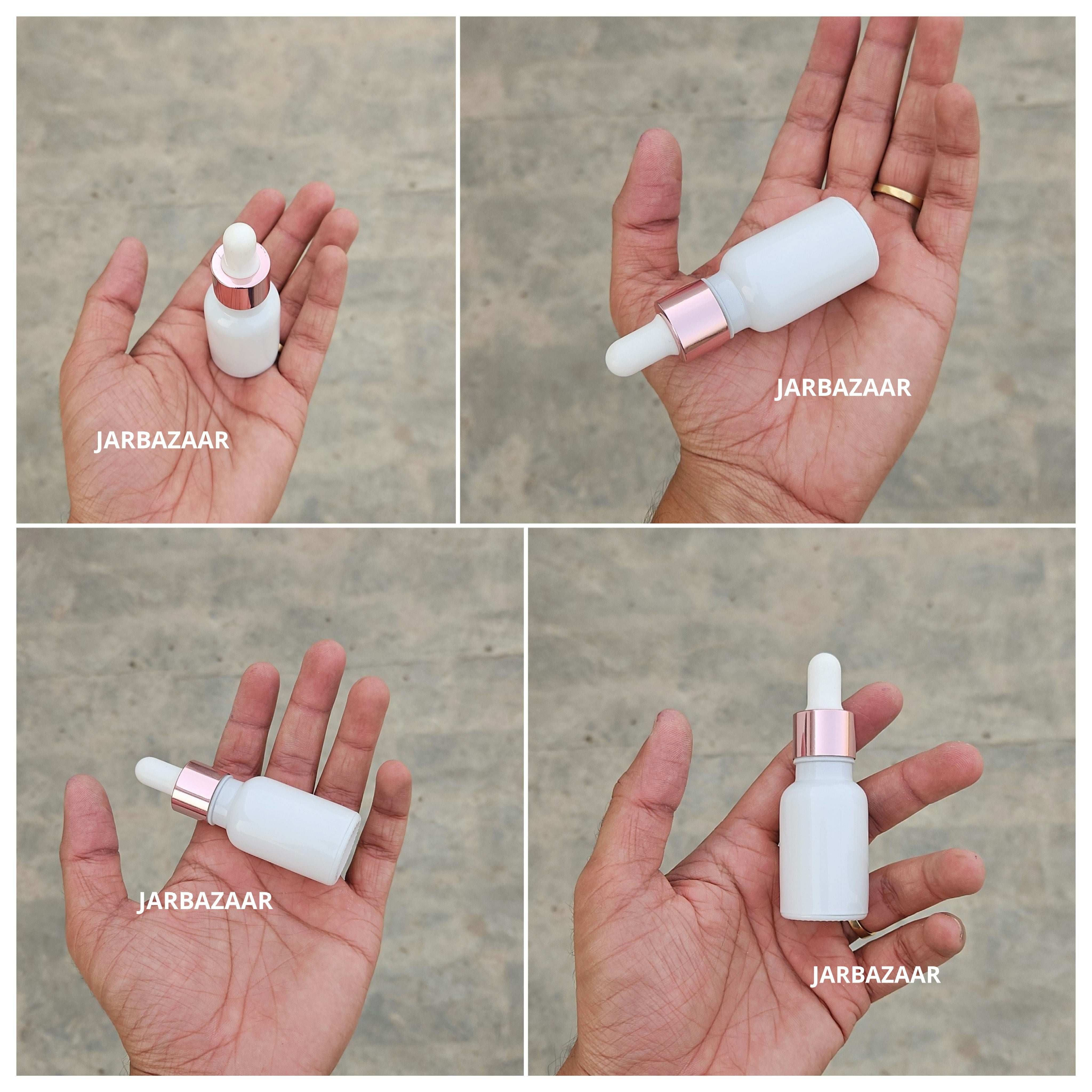 15 ML White Glass Dropper Bottle