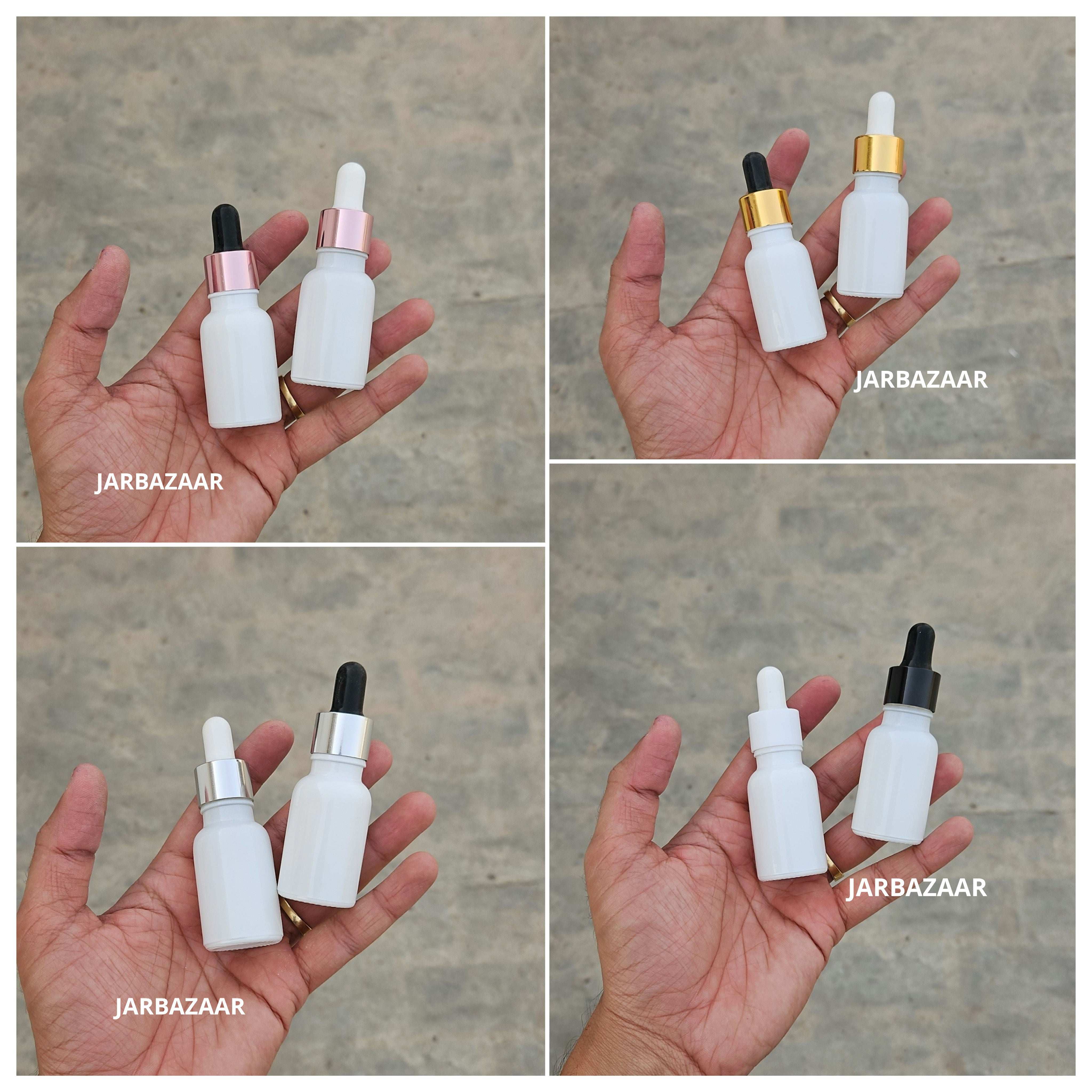 15 ML White Glass Dropper Bottle