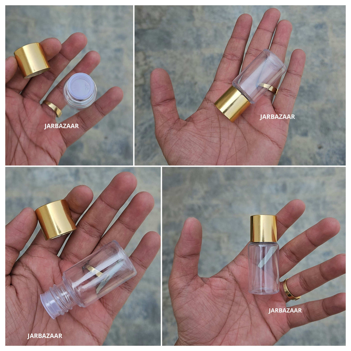 20 ml Gli Clear Pet Bottle (Golden Cap) – JarBazaar