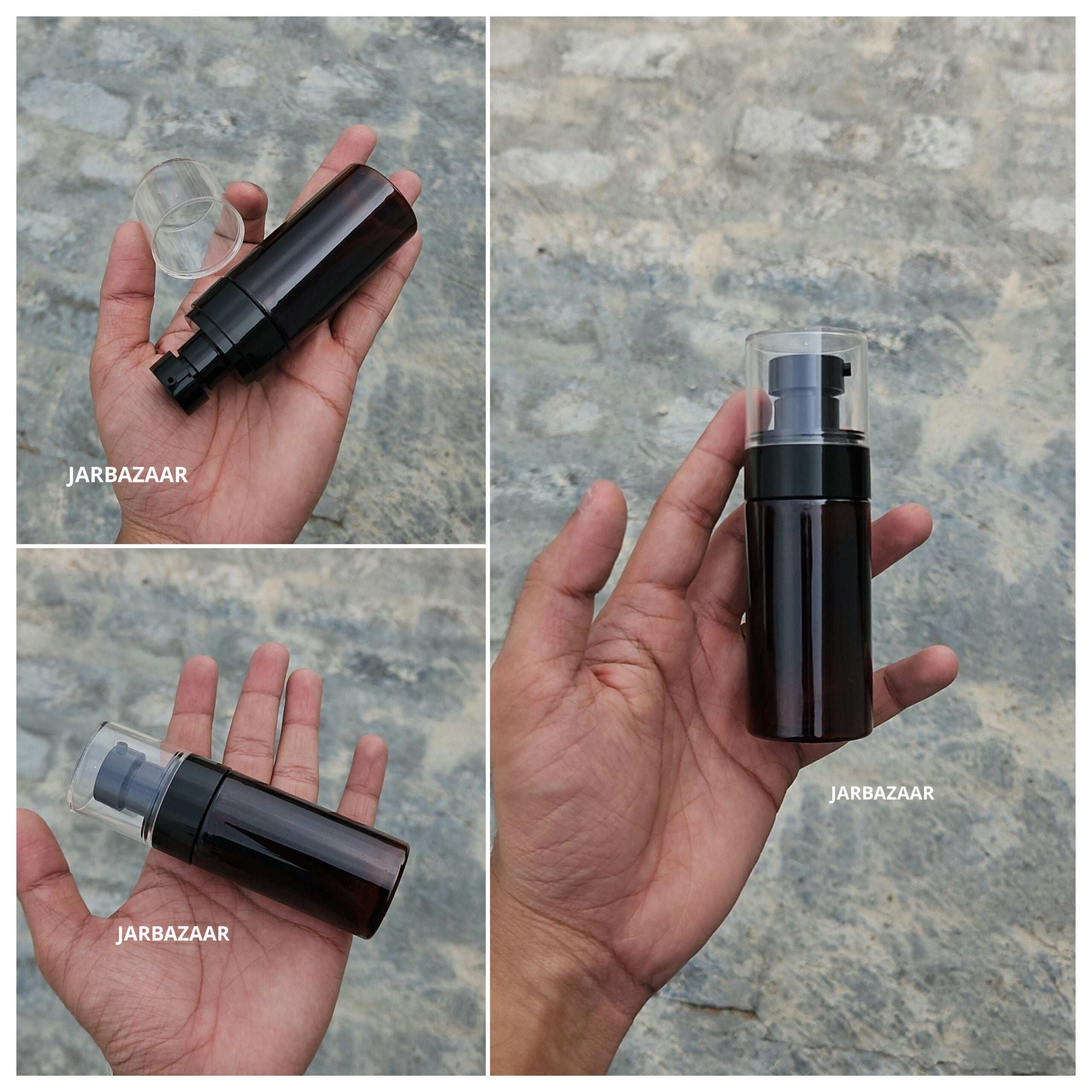 60 ML Amber Pet Bottle (With Bold Lotion Pumps)