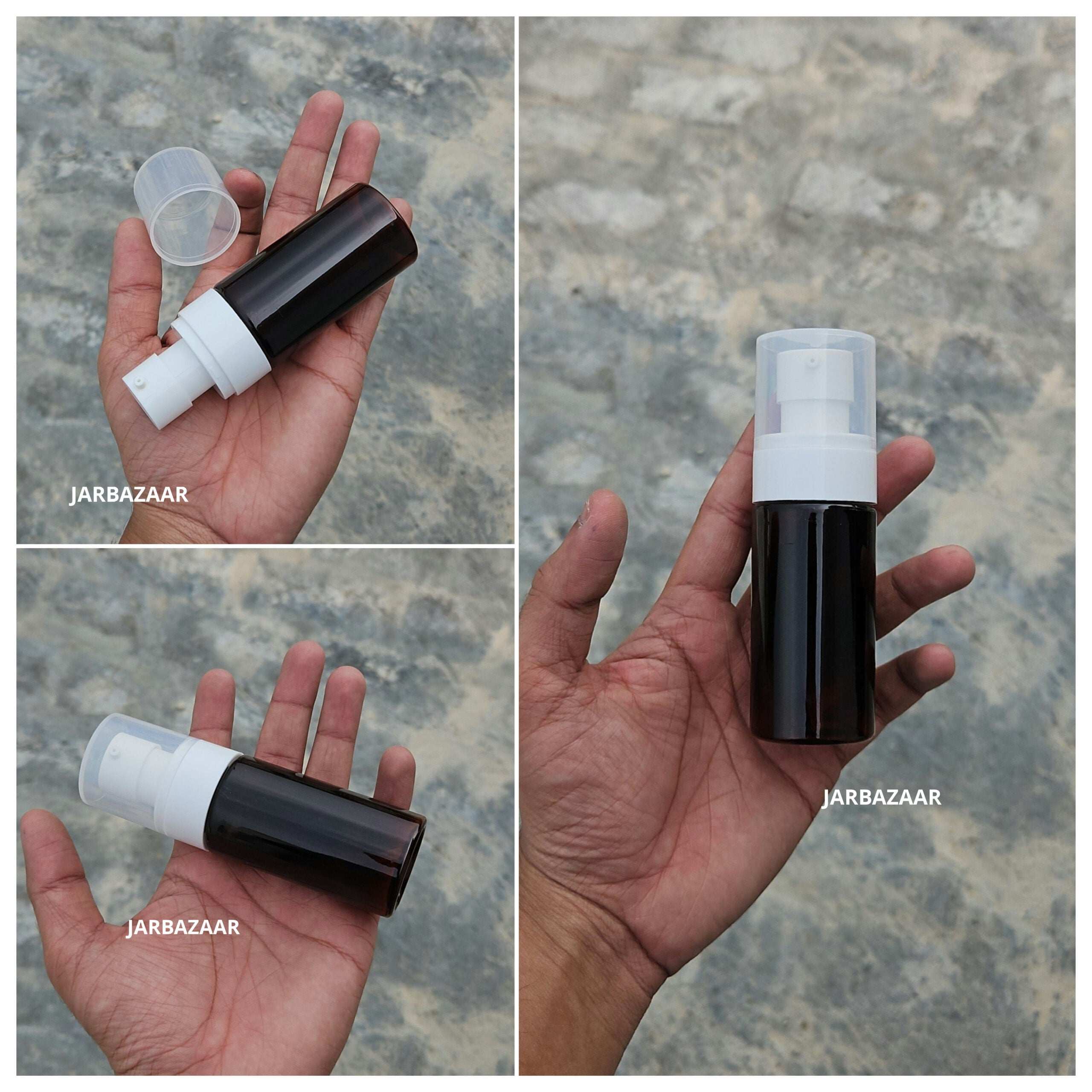 60 ML Amber Pet Bottle (With Bold Lotion Pumps)