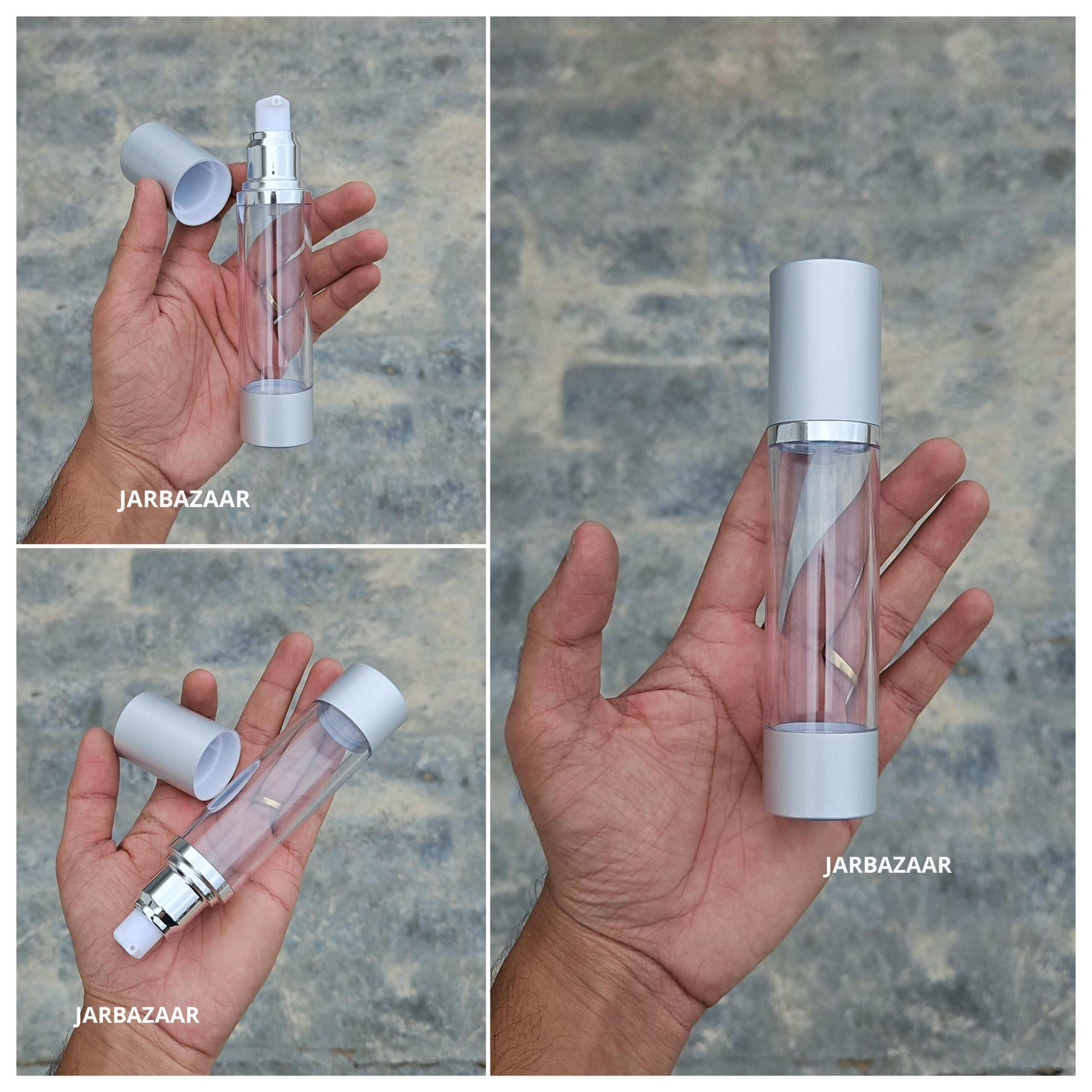 50 ML Silver Airless Bottle