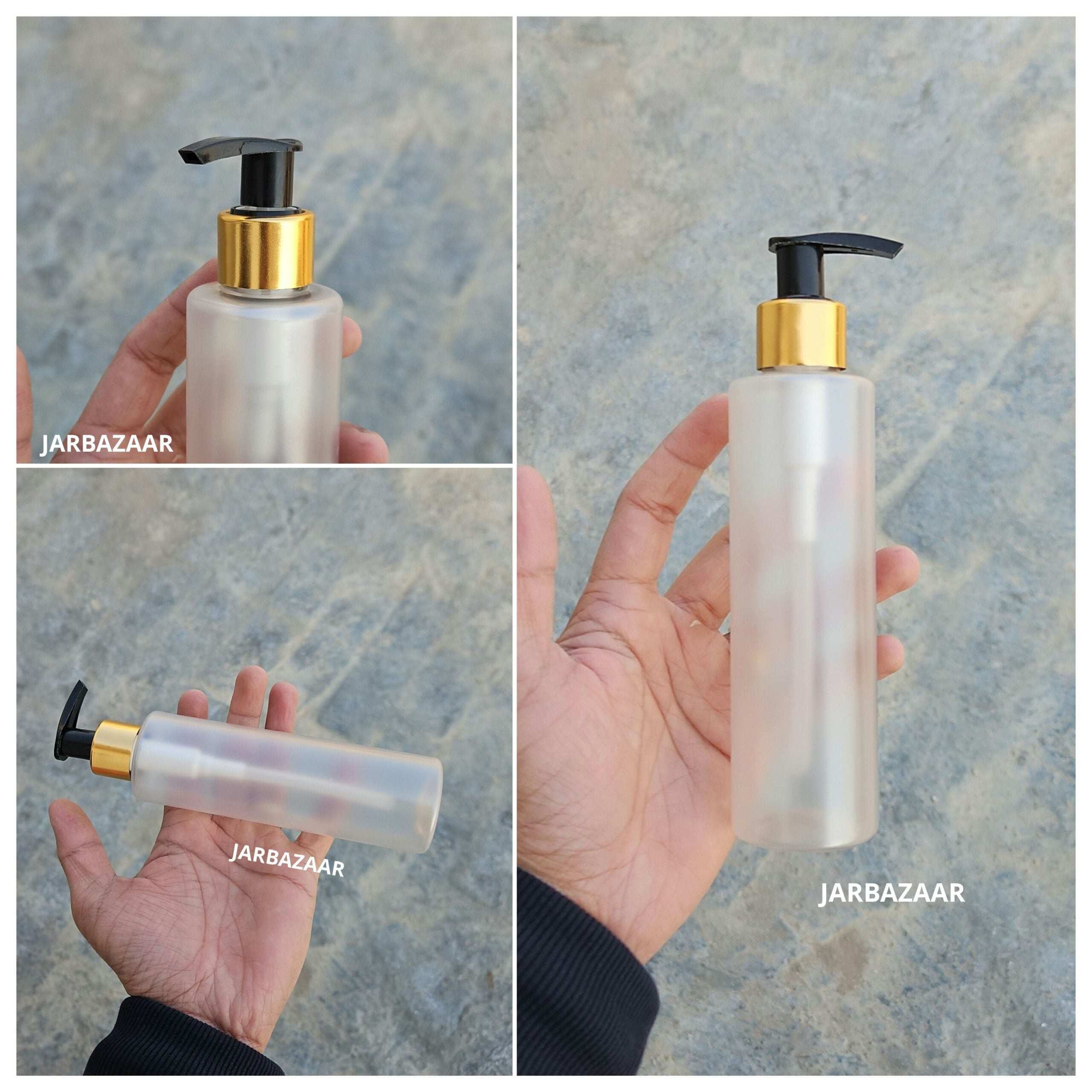 200 ML Sleek Frosted Dispenser Bottle (Golden Black/Golden White)