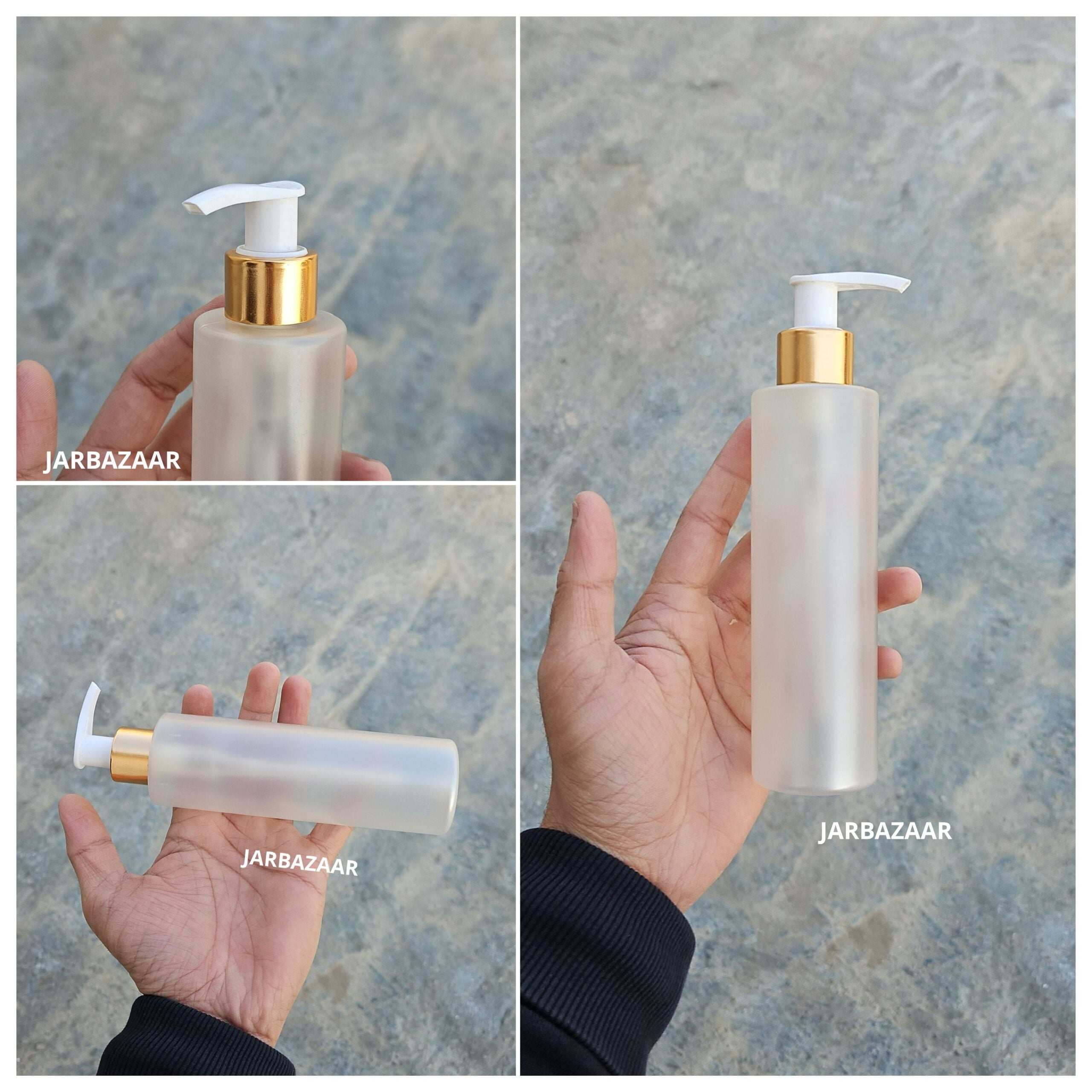 200 ML Sleek Frosted Dispenser Bottle (Golden Black/Golden White)