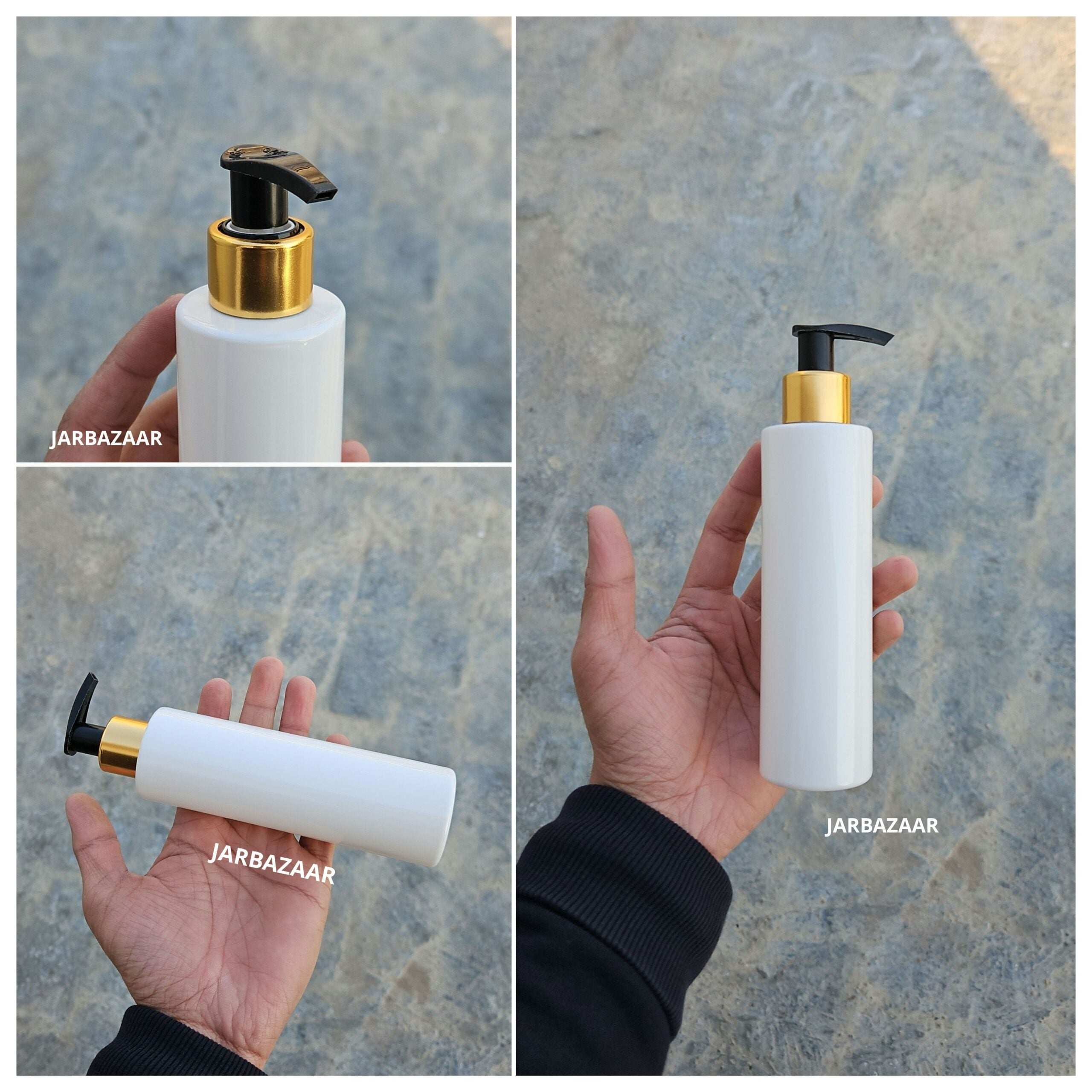 200 ML Sleek White Dispenser Bottle (Golden Black/Golden White)