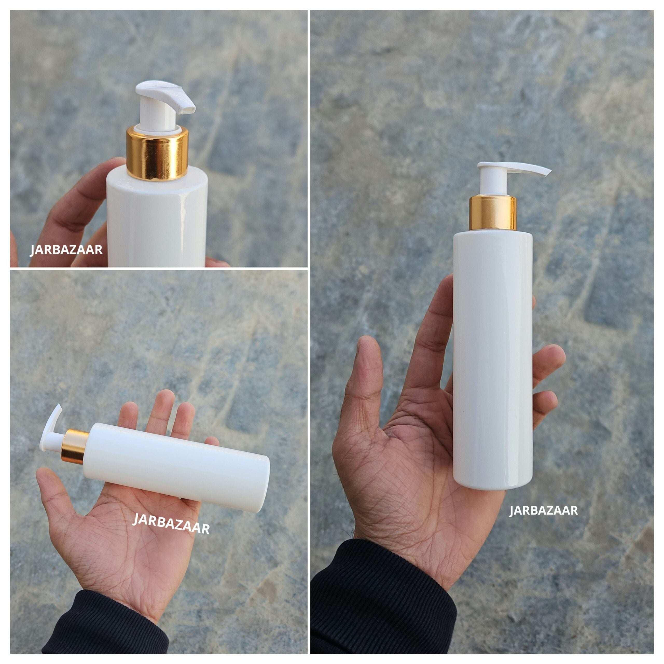 200 ML Sleek White Dispenser Bottle (Golden Black/Golden White)