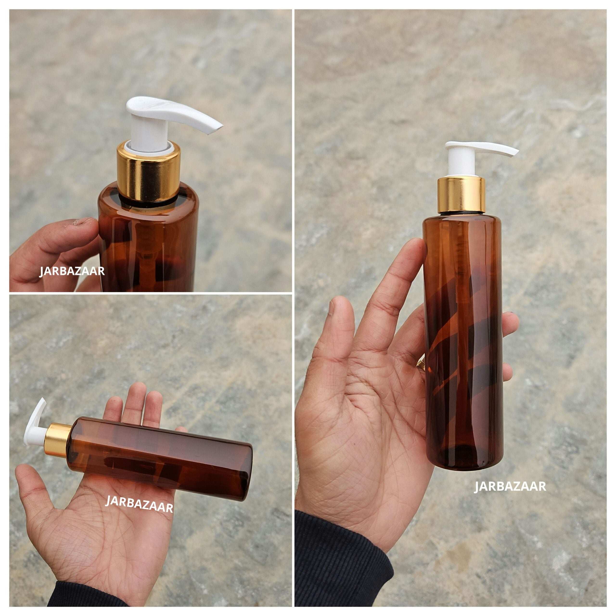 200 ML Sleek Amber Dispenser Bottle (Golden Black/Golden White)