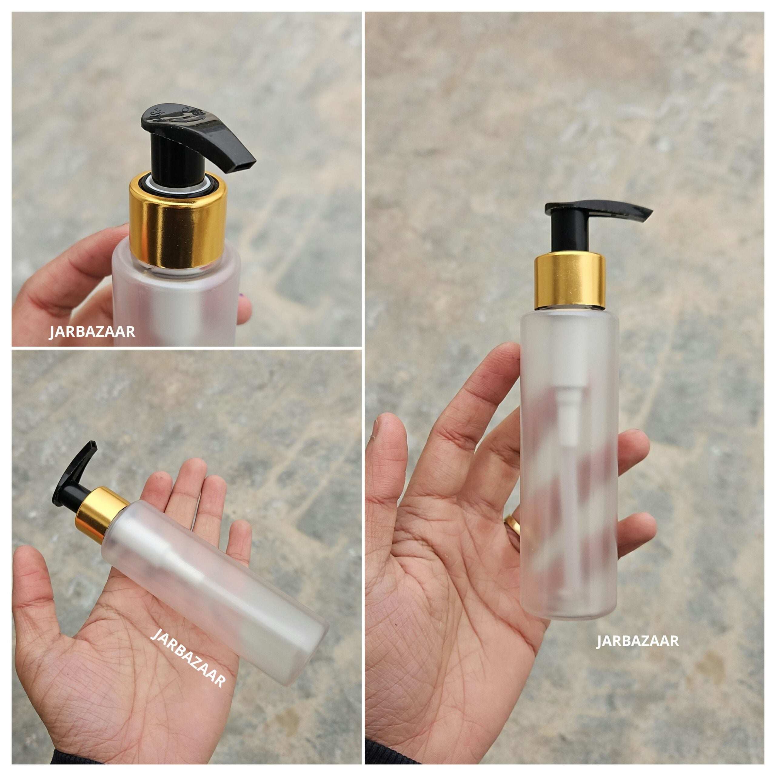 100 ML Sleek Frosted Dispenser Bottle (Golden Black/Golden White)