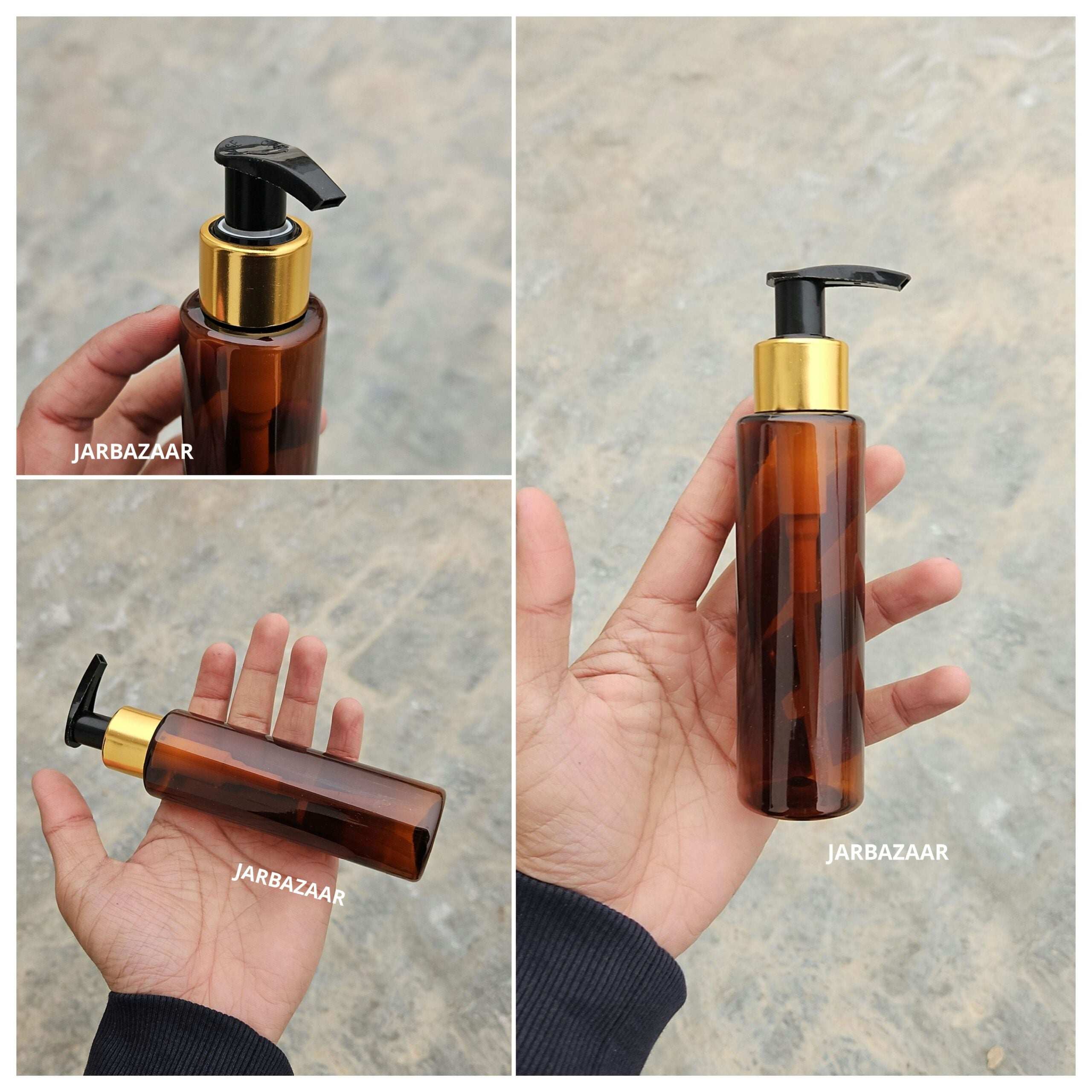 100 ML Sleek Amber Dispenser Bottle (Golden Black/Golden White)