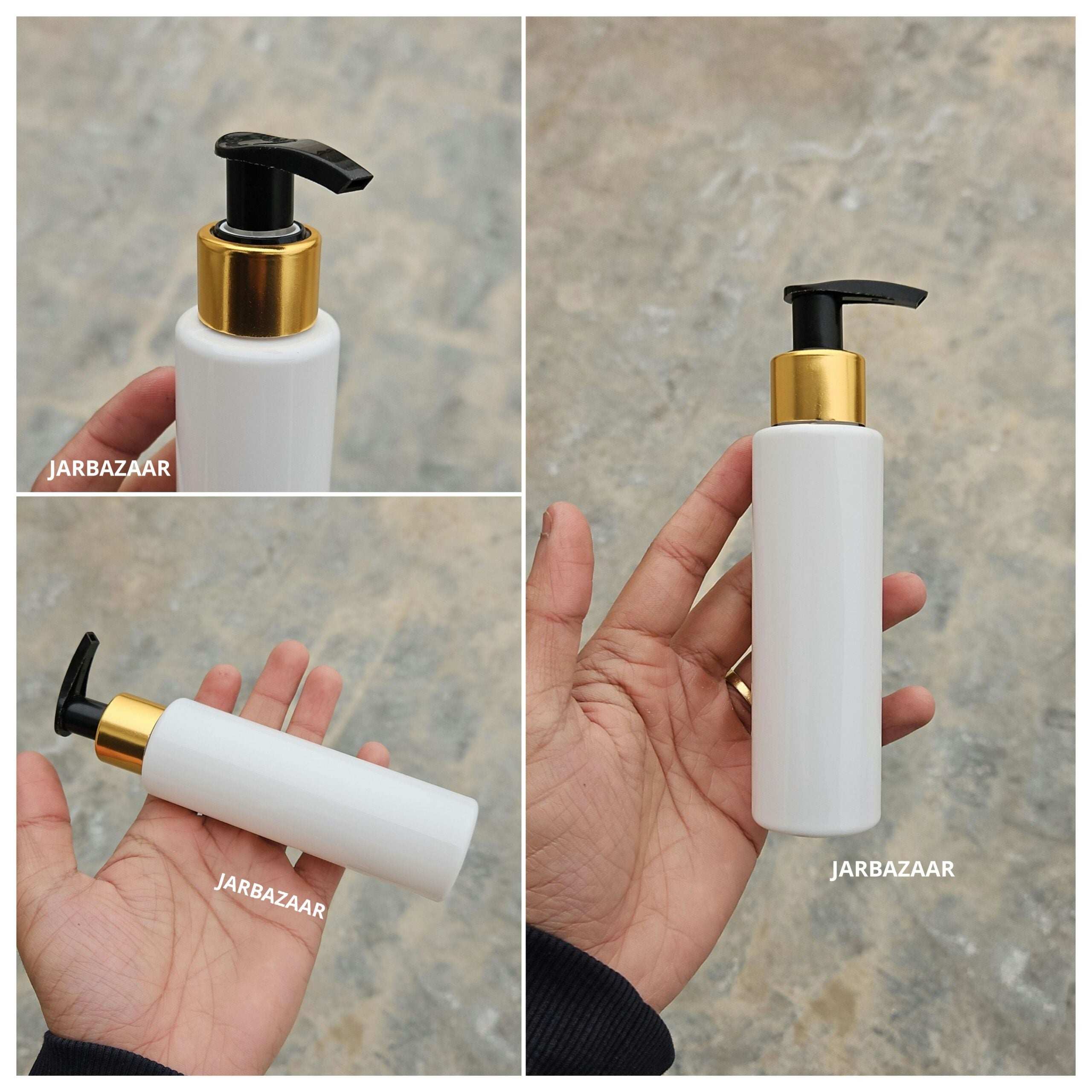 100 ML Sleek White Dispenser Bottle (Golden Black/Golden White)