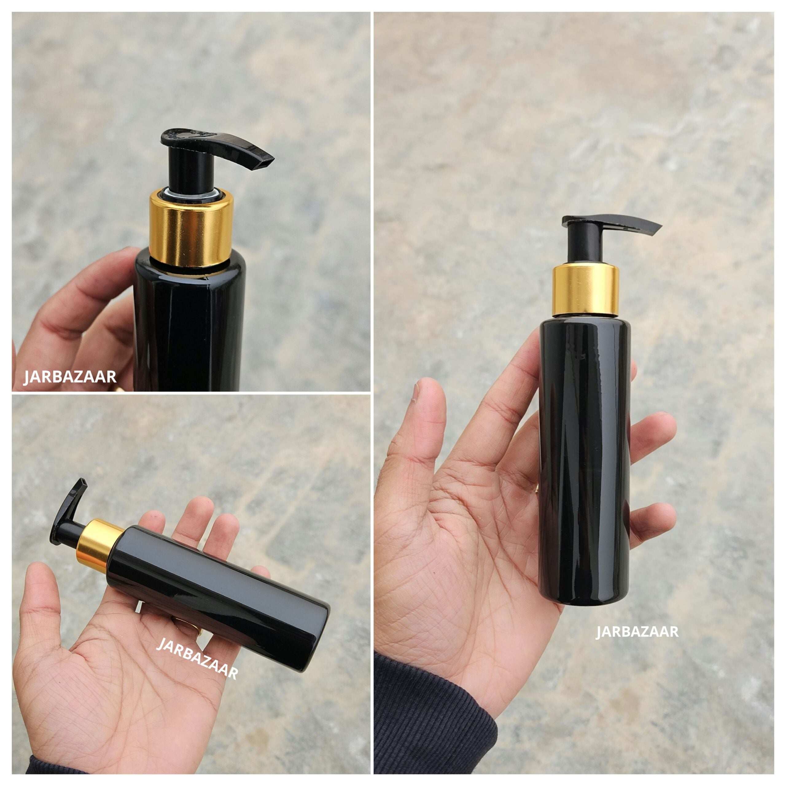 100 ML Sleek Black Dispenser Bottle (Golden Black/Golden White)