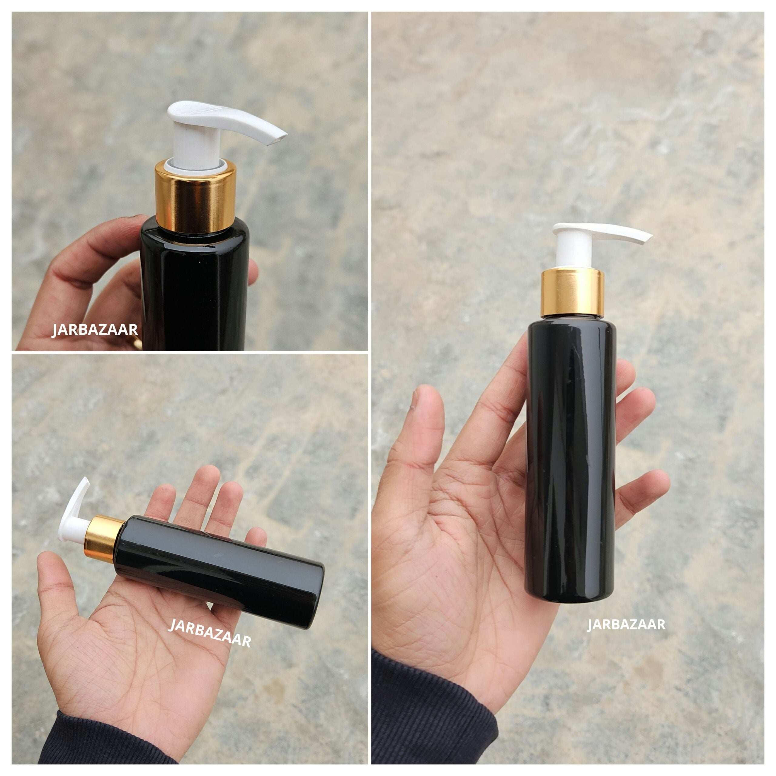 100 ML Sleek Black Dispenser Bottle (Golden Black/Golden White)