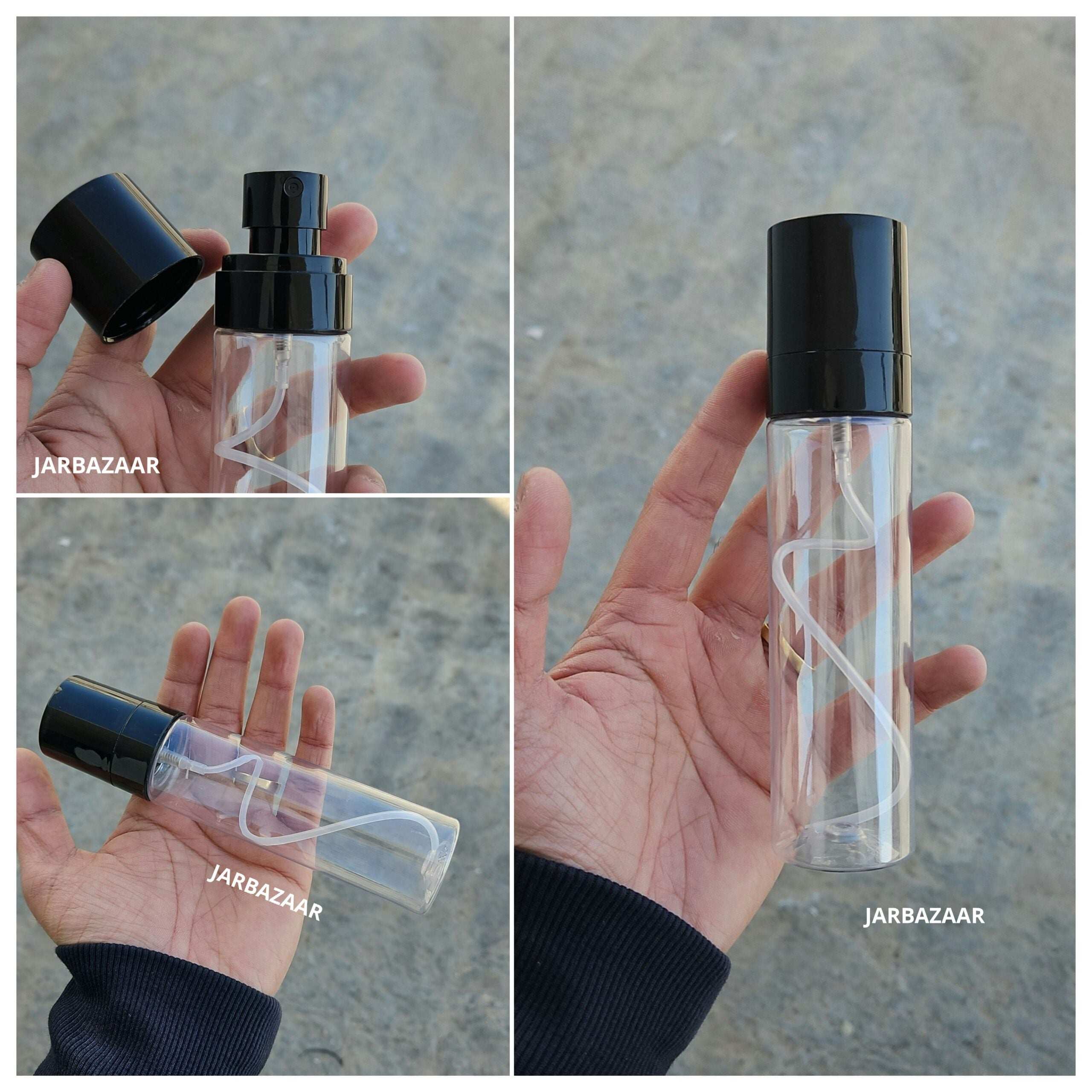 100 ML Transparent Pet Bottle (With Opaque Bold Spray Pumps)