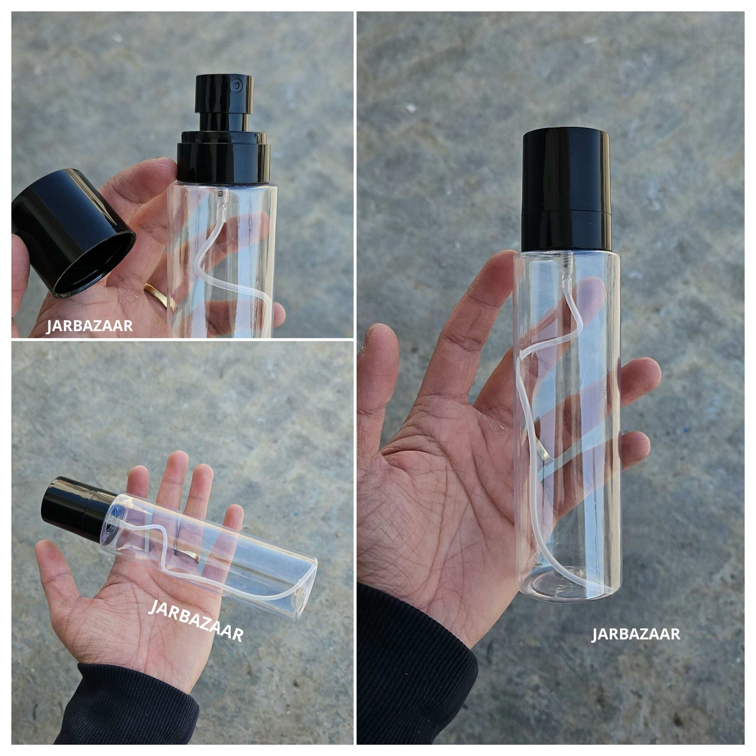 200 ML Transparent Pet Bottle (With Opaque Bold Spray Pumps)