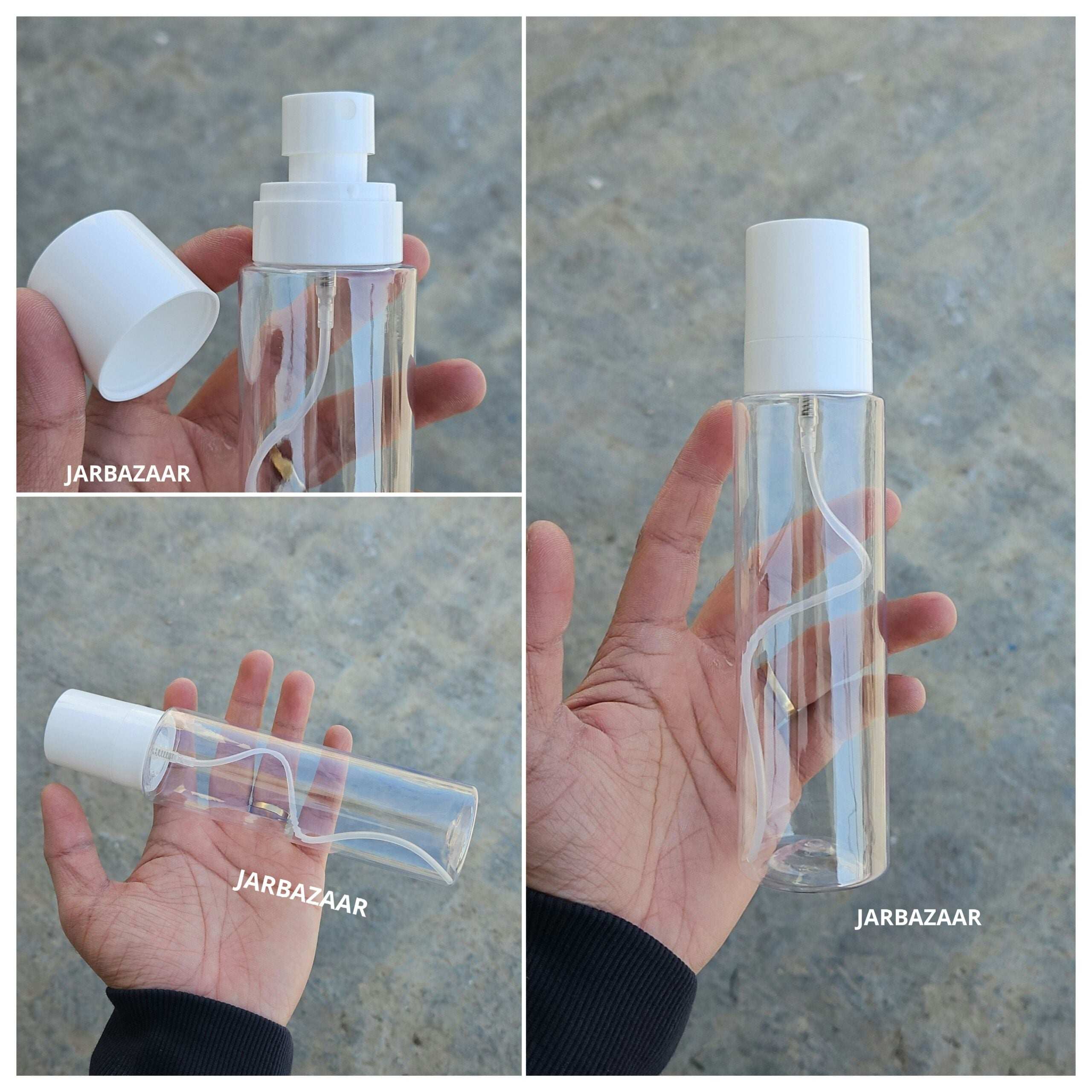 200 ML Transparent Pet Bottle (With Opaque Bold Spray Pumps)