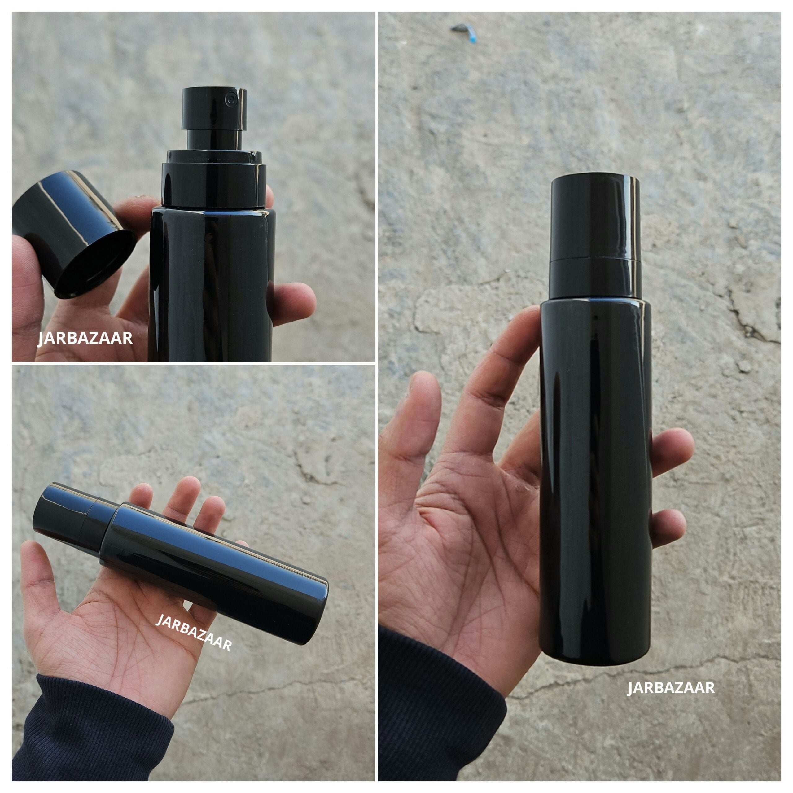 200 ML Black Pet Bottle (With Opaque Bold Spray Pumps)