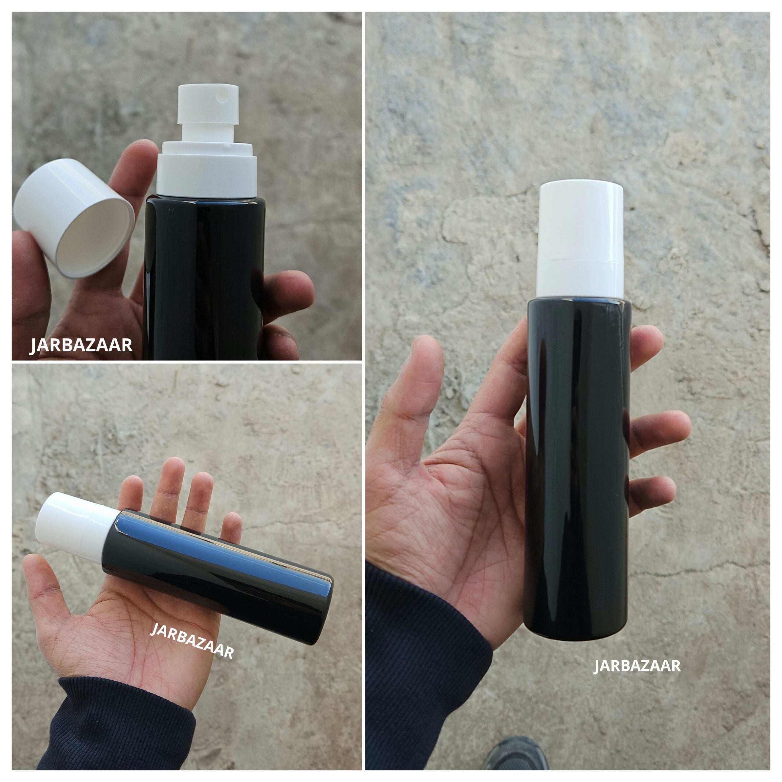 200 ML Black Pet Bottle (With Opaque Bold Spray Pumps)