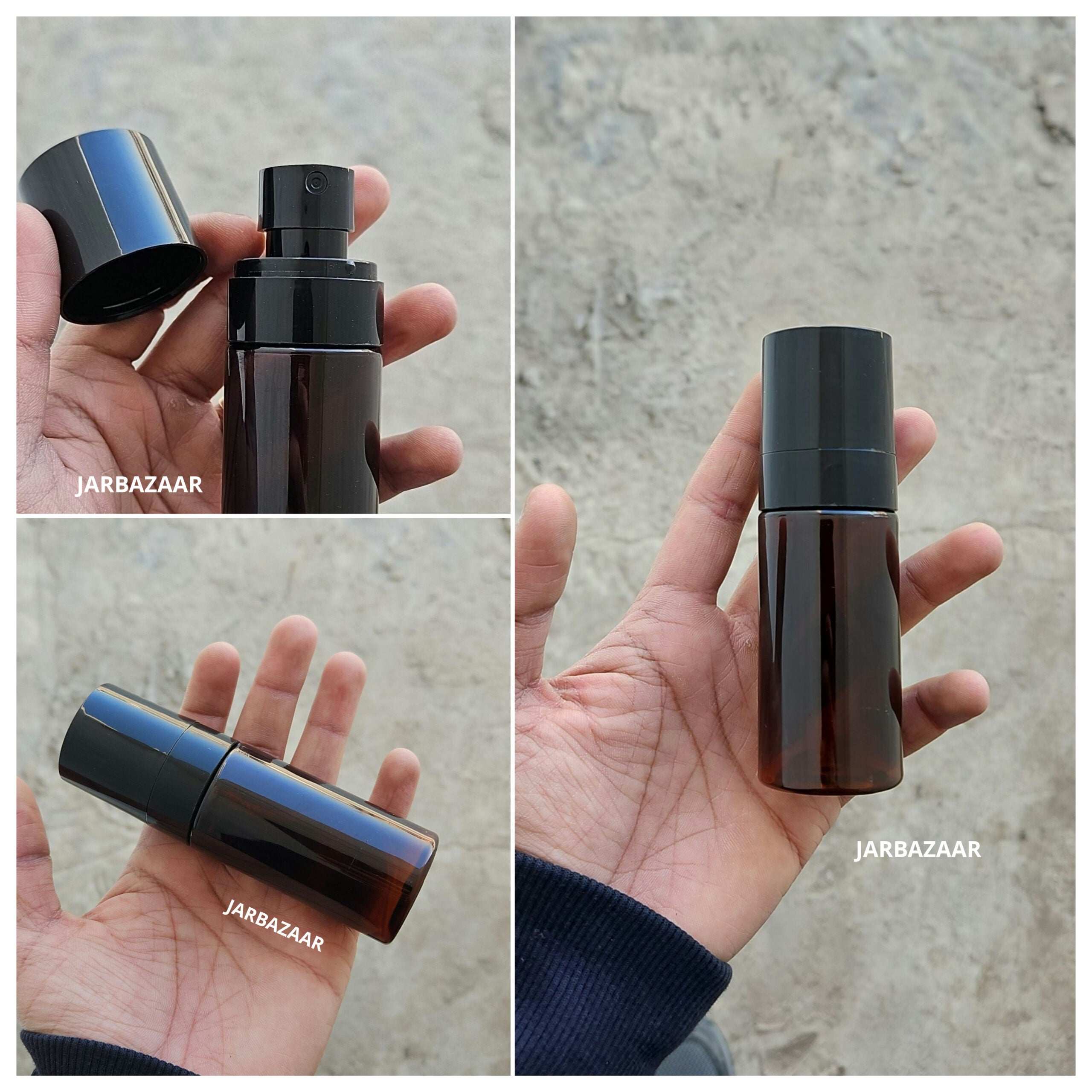 60 ML Amber Pet Bottle (With Opaque Bold Spray Pumps)