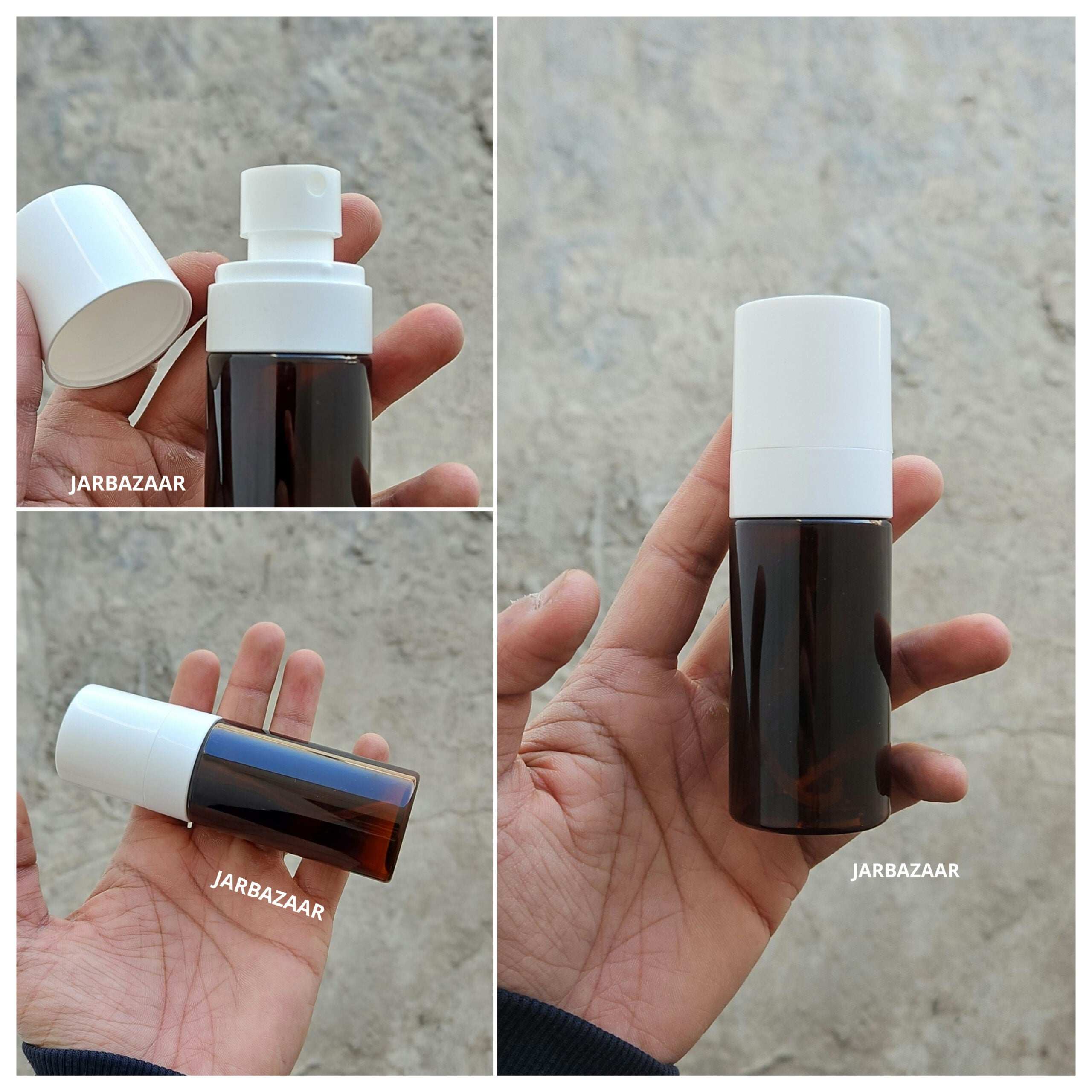 60 ML Amber Pet Bottle (With Opaque Bold Spray Pumps)