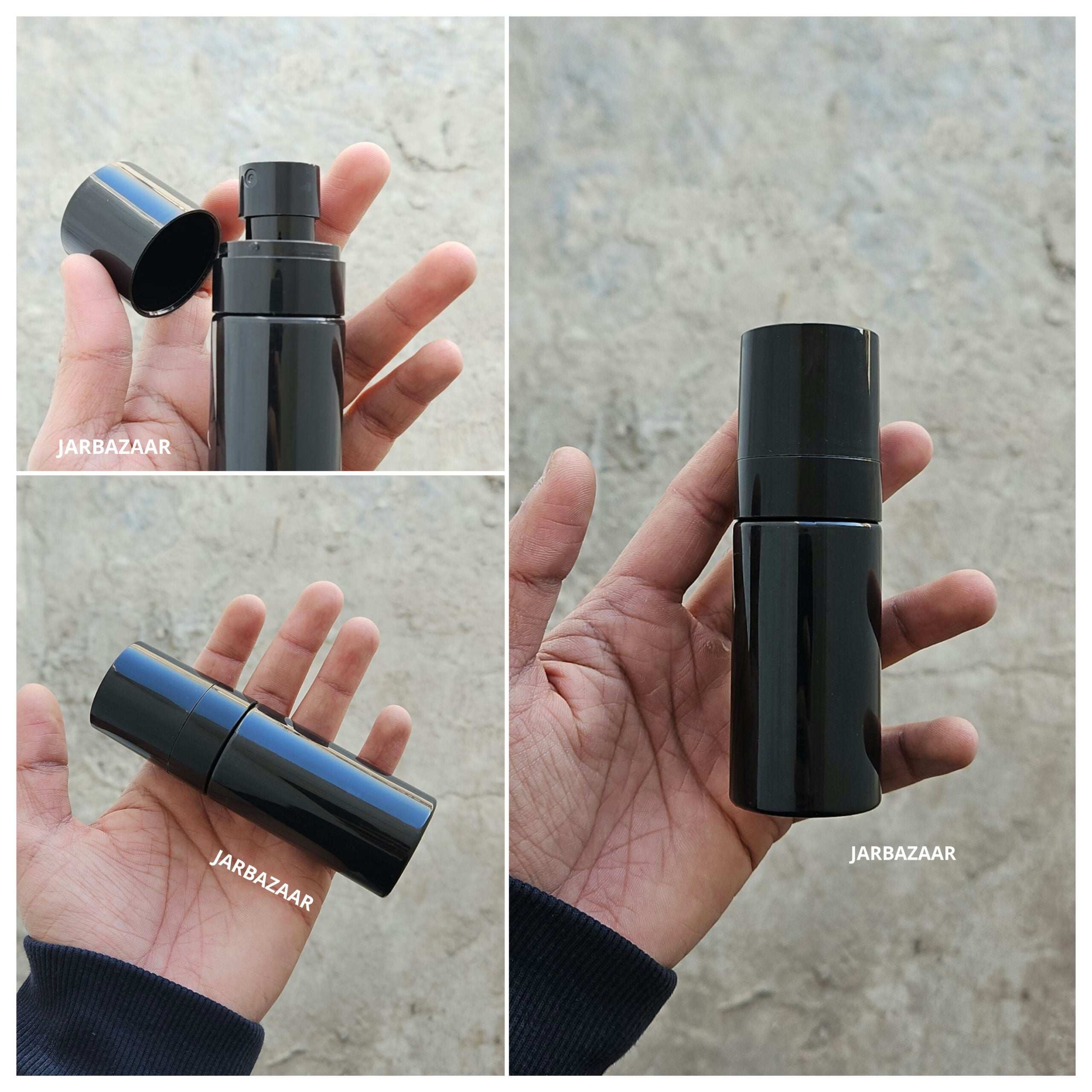 60 ML Black Pet Bottle (With Opaque Bold Spray Pumps)